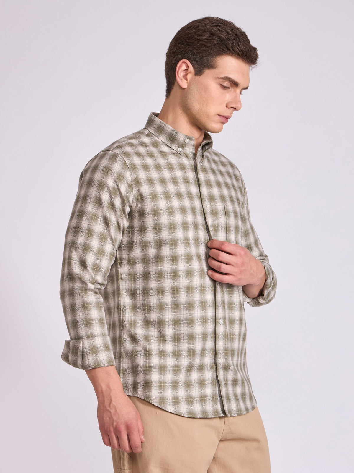 Quint - Check Shirt - Olive Green - Espanshe