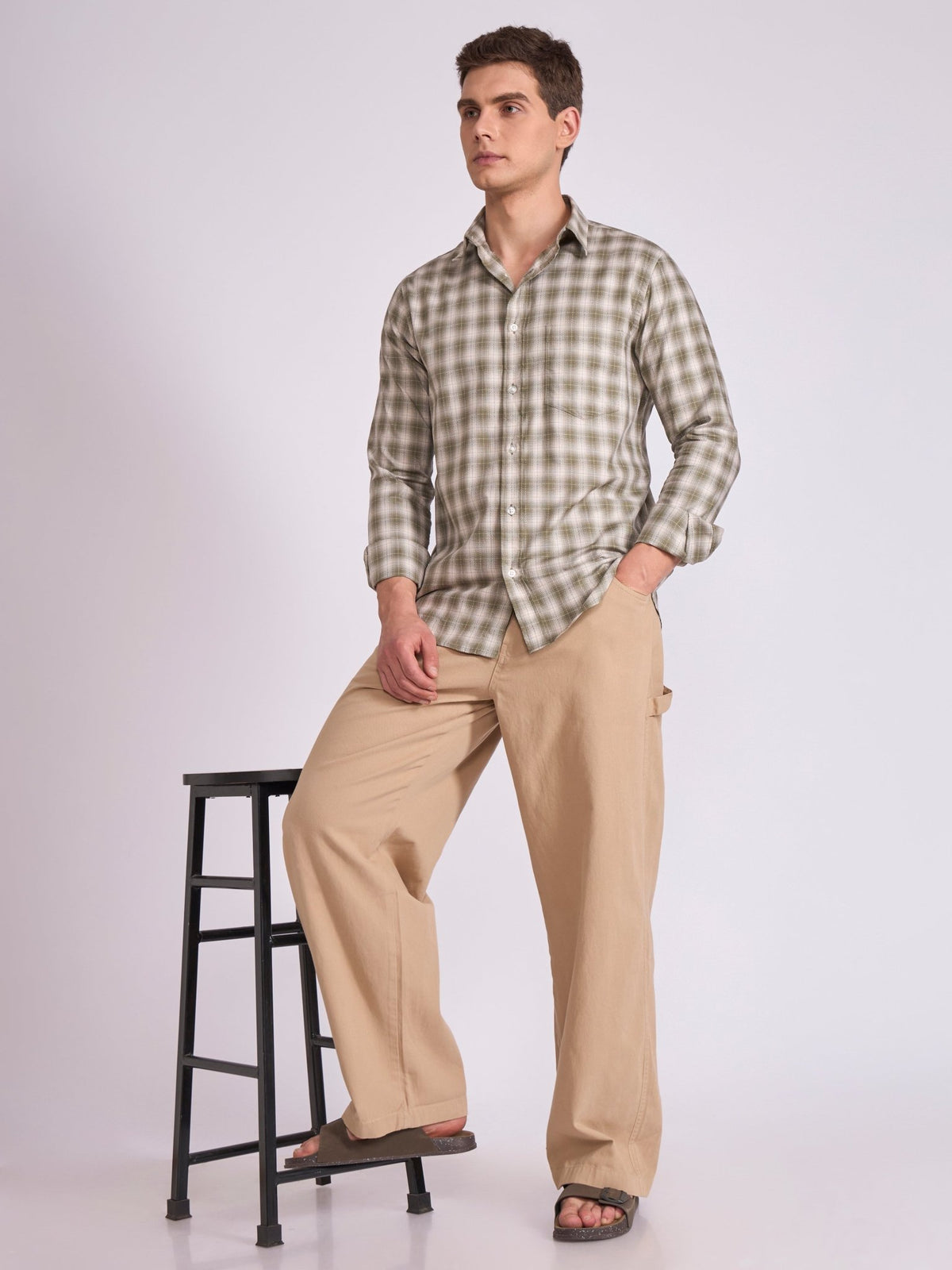Quint - Check Shirt - Olive Green - Espanshe