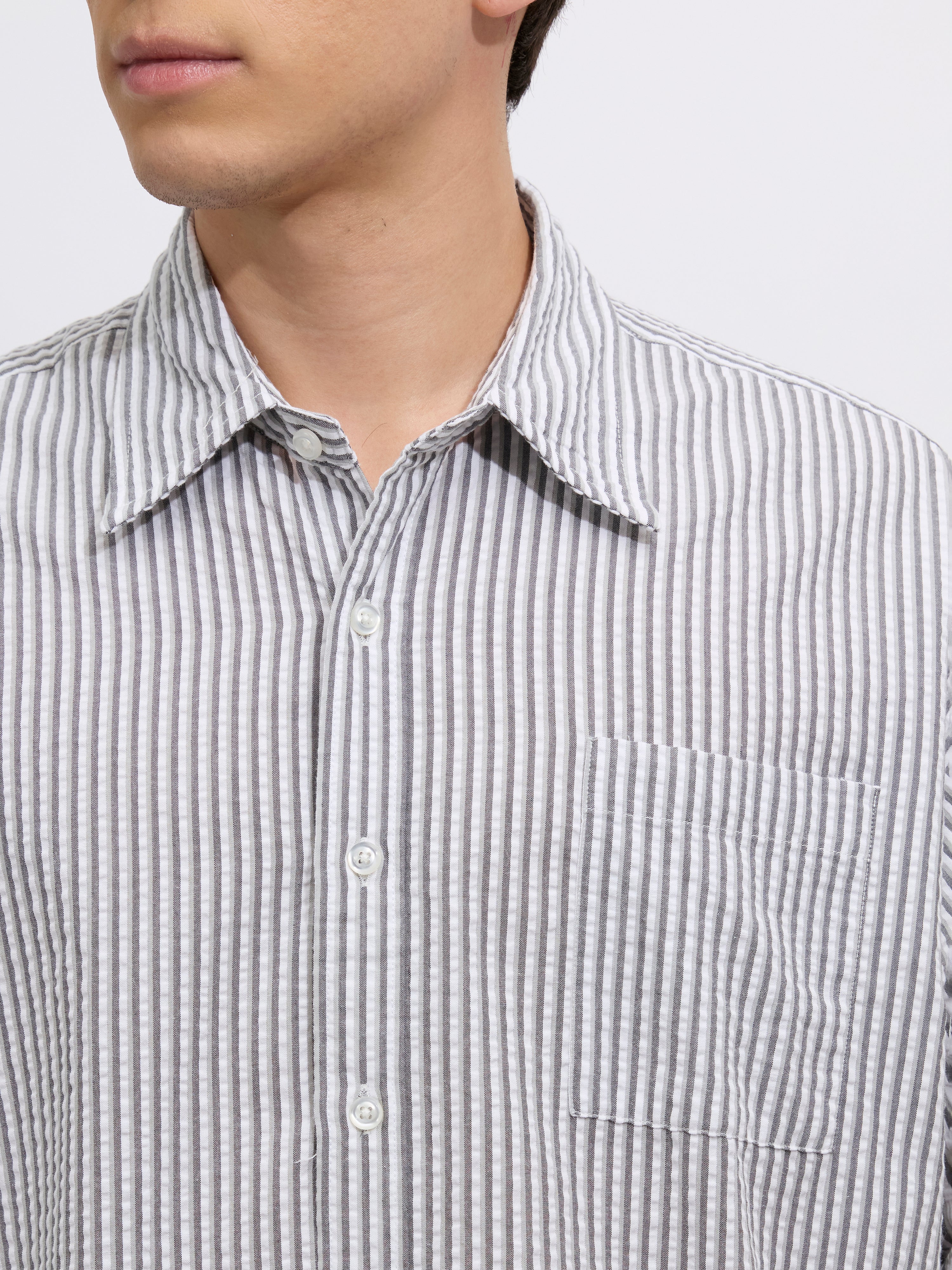 Cullen - men's Casual Striped Shirt - gray color