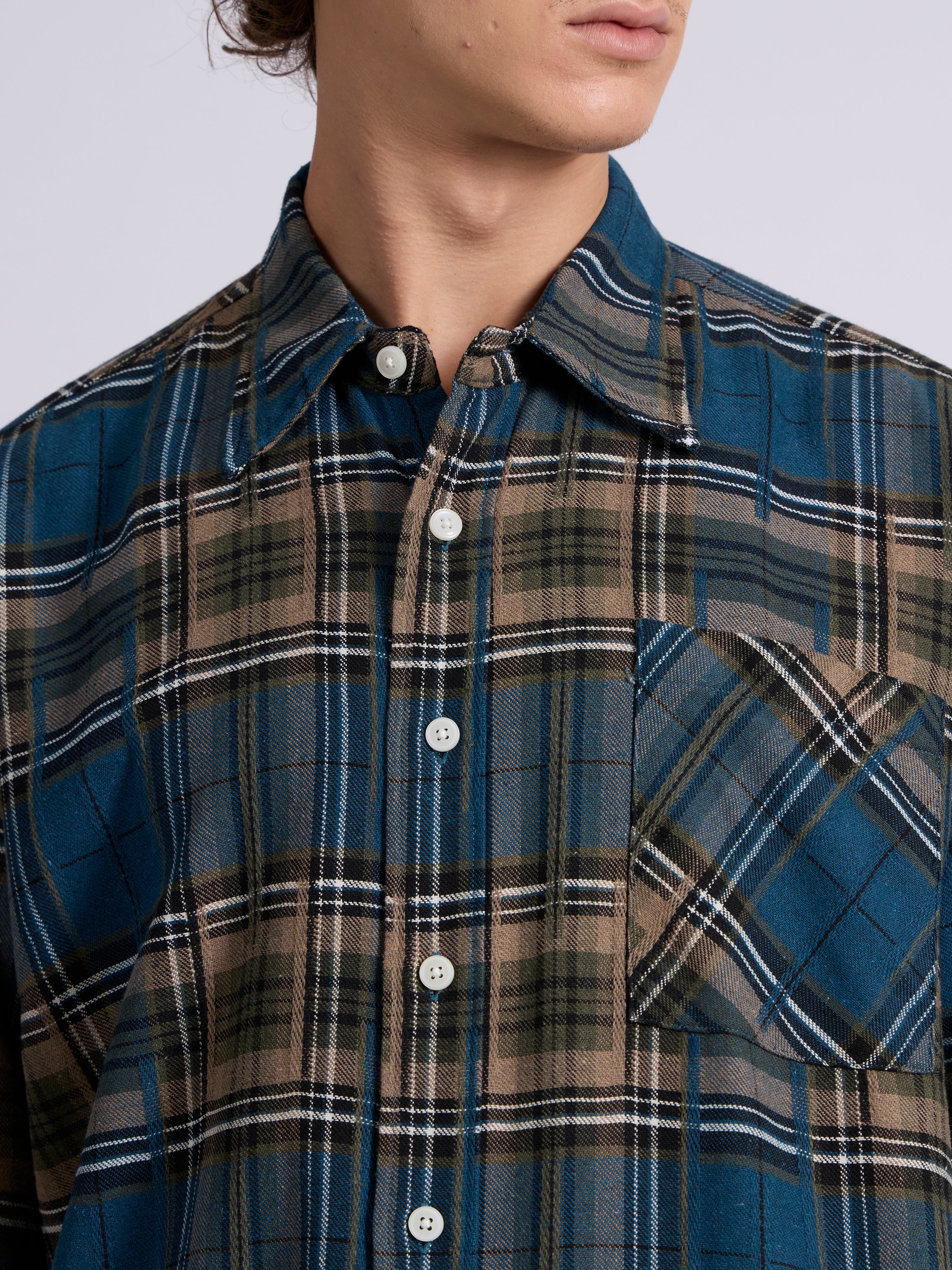 Men's Drop Shoulder Checks Shirt
