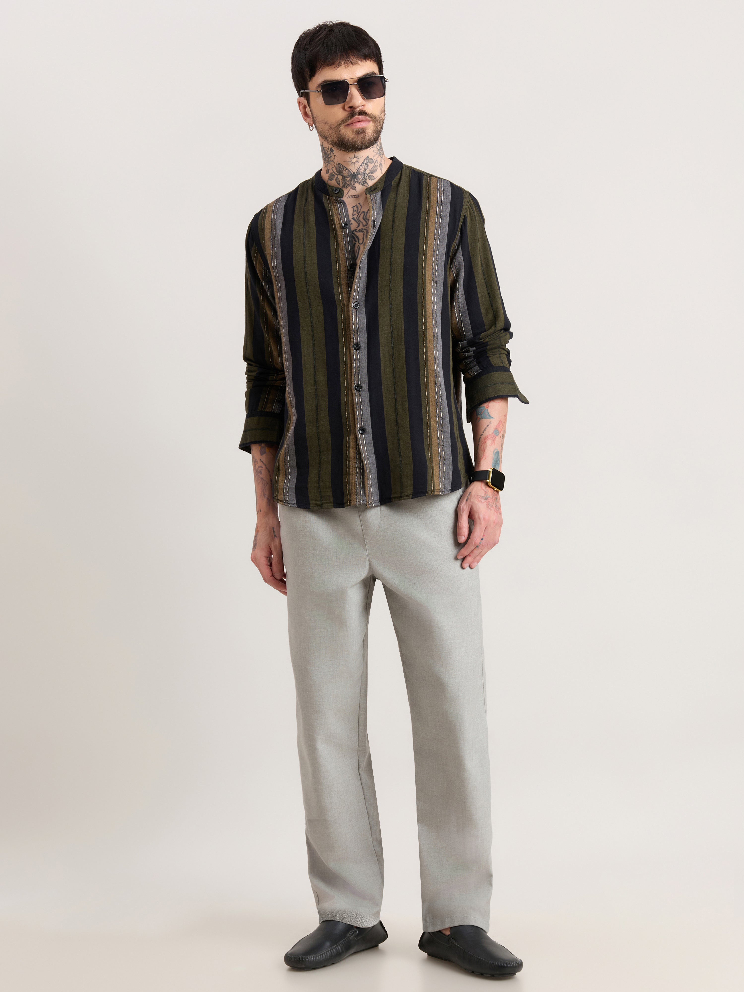 Nesisor - Straight Fit Casual Pant - Light Grey