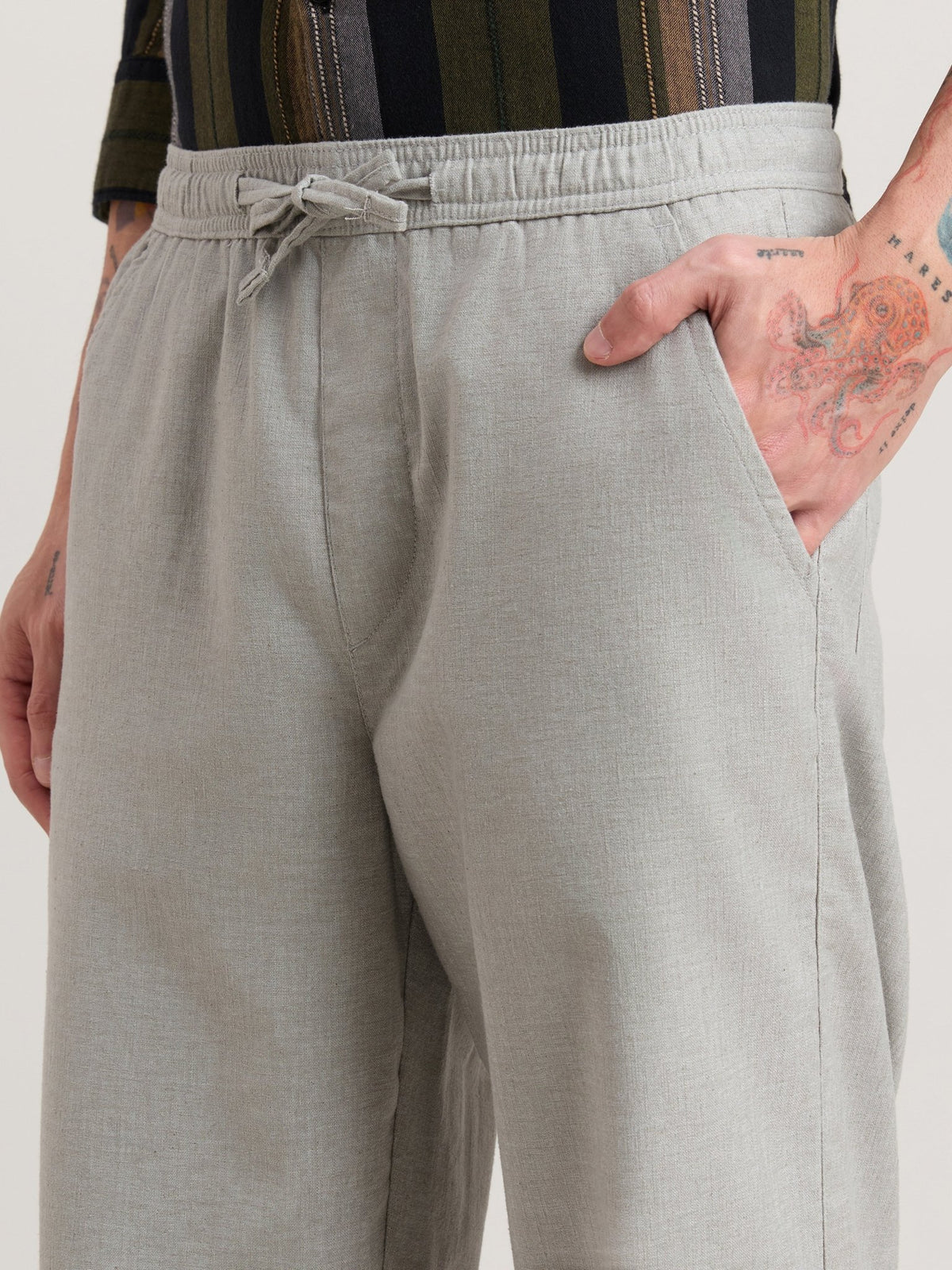 Nesisor - Straight Fit Casual Pant - Light Grey - Espanshe