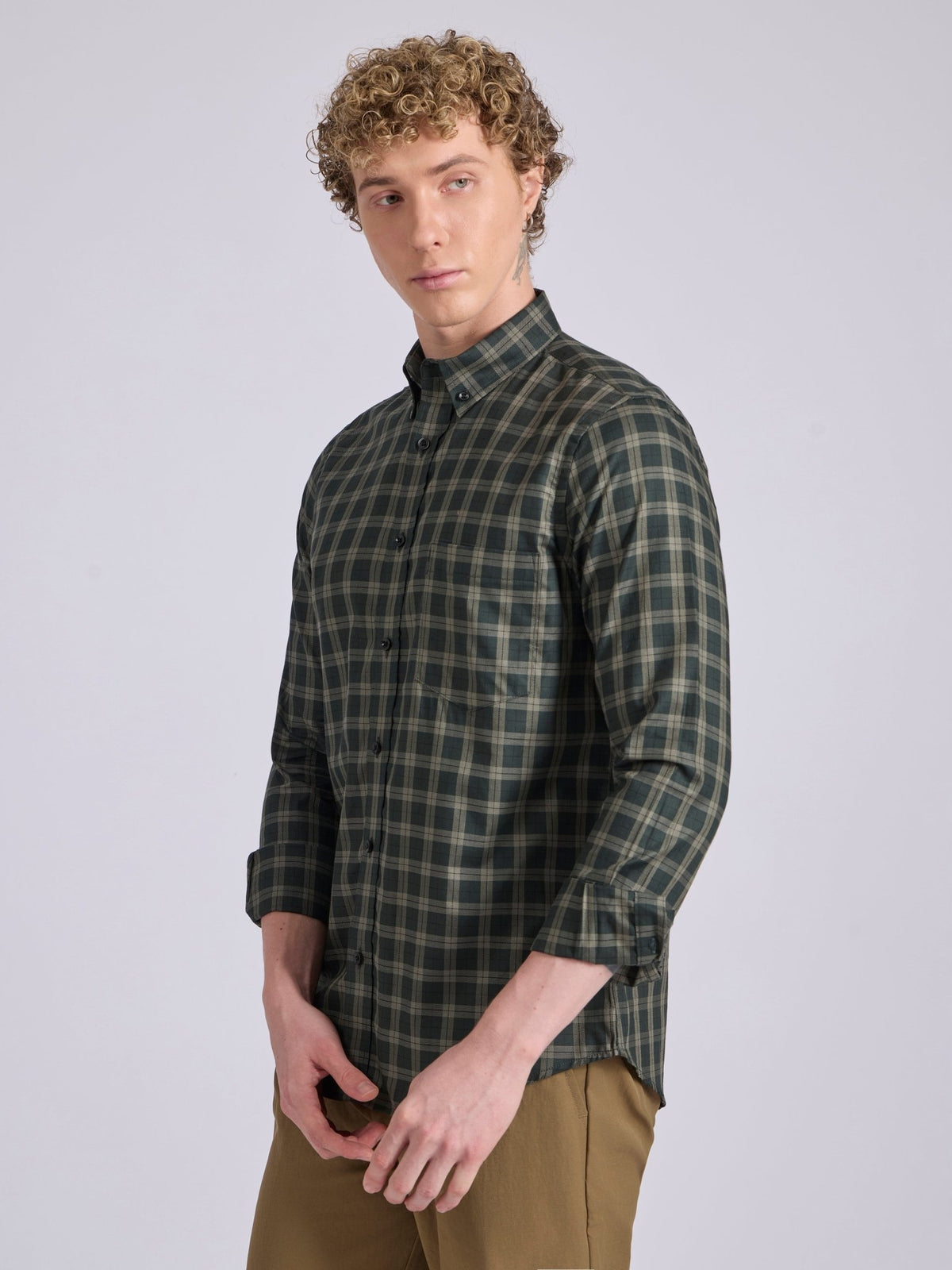 Quint - Check Shirt - Forest Green - Espanshe