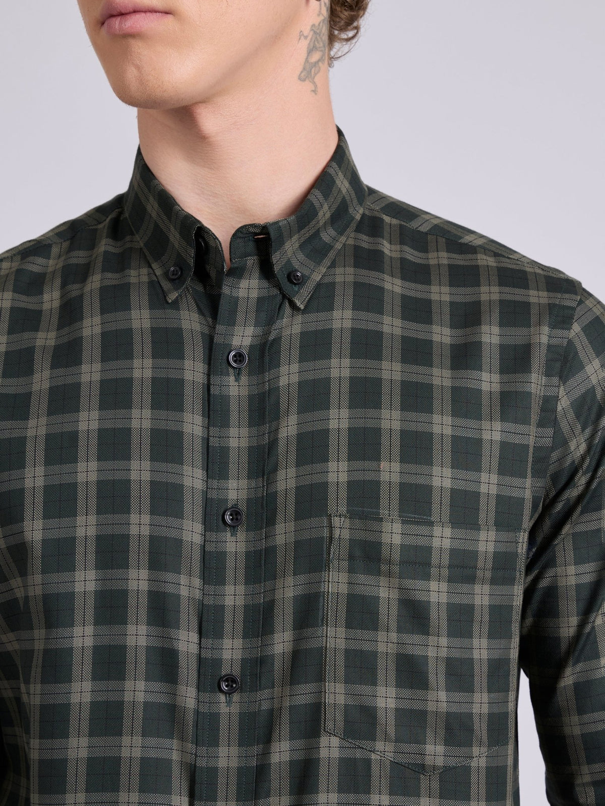 Quint - Check Shirt - Forest Green - Espanshe