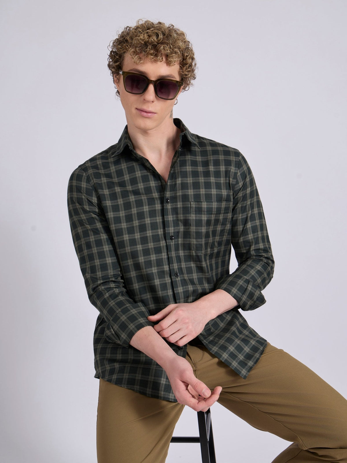Quint - Check Shirt - Forest Green - Espanshe