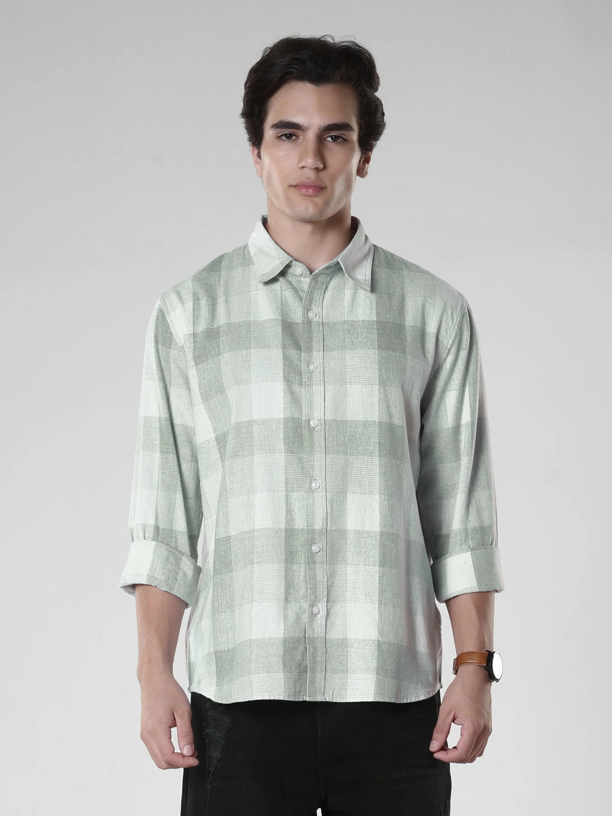 Amabel - Checkered Regular fit Shirt - Green - Espanshe