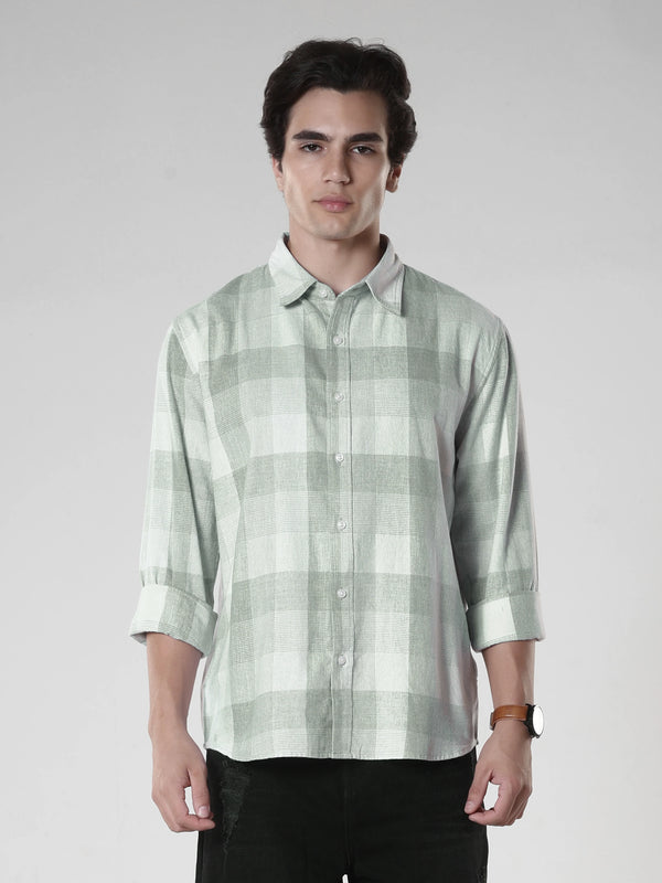 Amabel - Checkered Regular fit Shirt - Green
