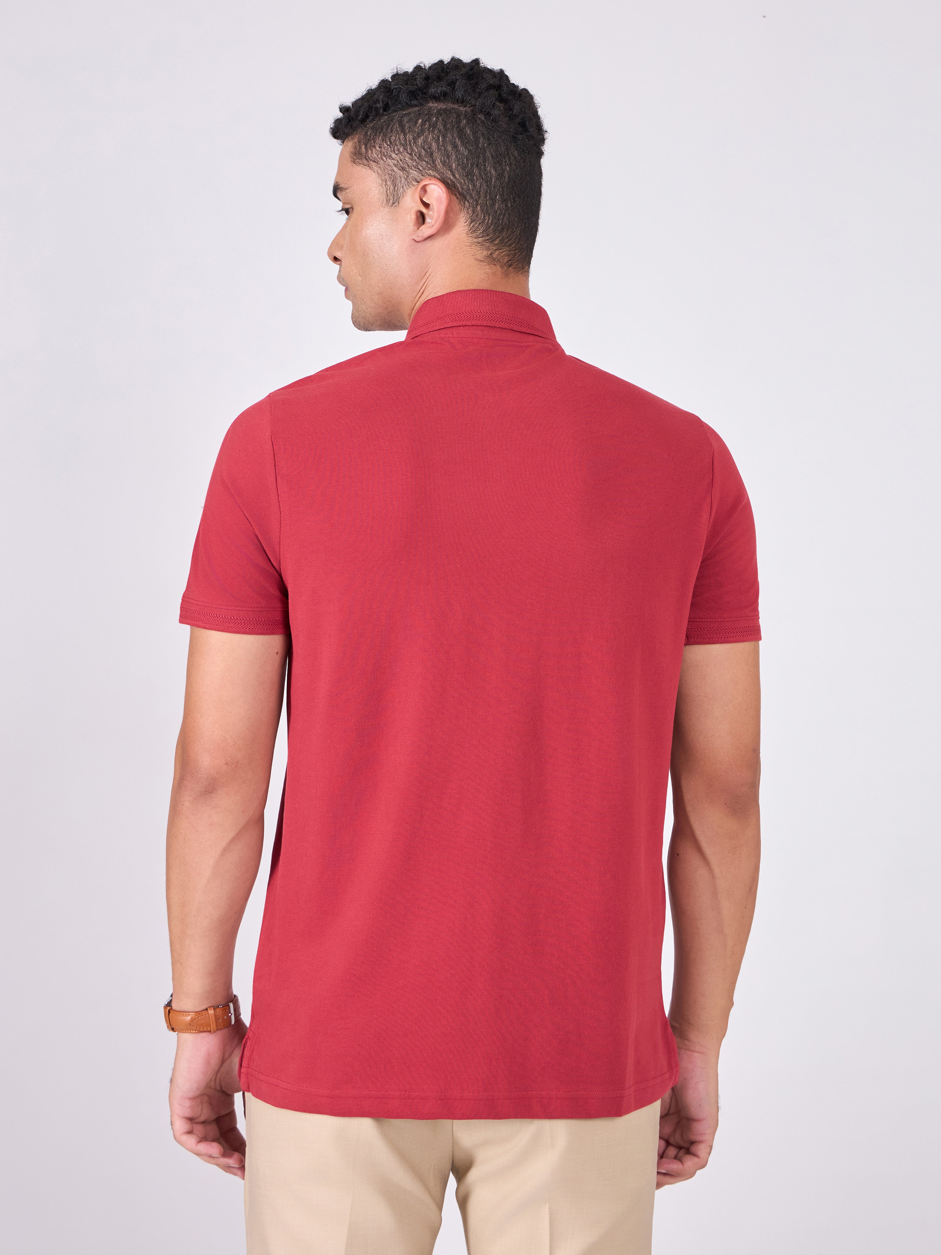 Men's Polo T-Shirt - robust red