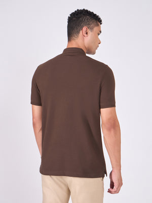 Men's Polo T-Shirt - dark coffee