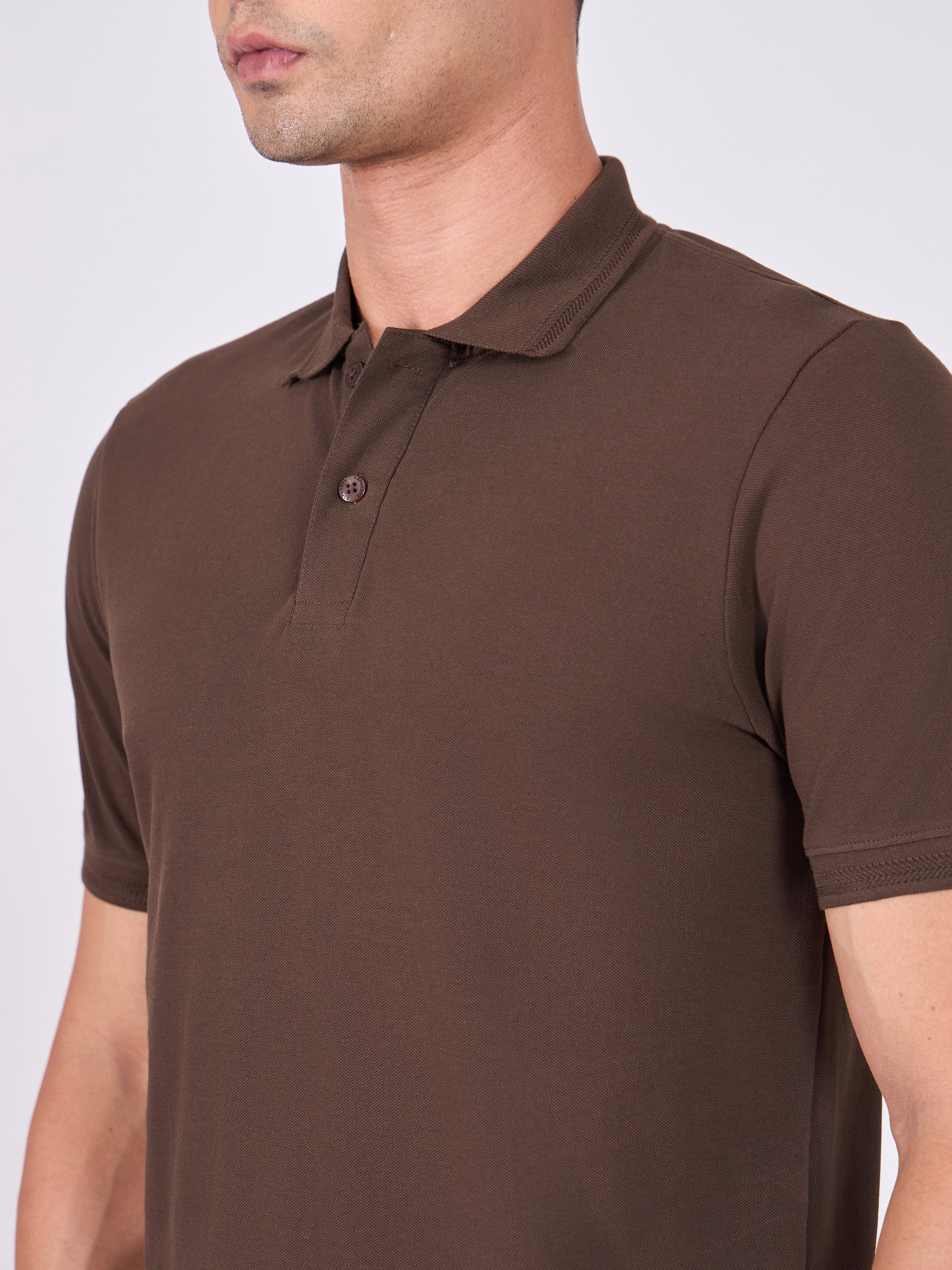 Men's Polo T-Shirt - dark coffee
