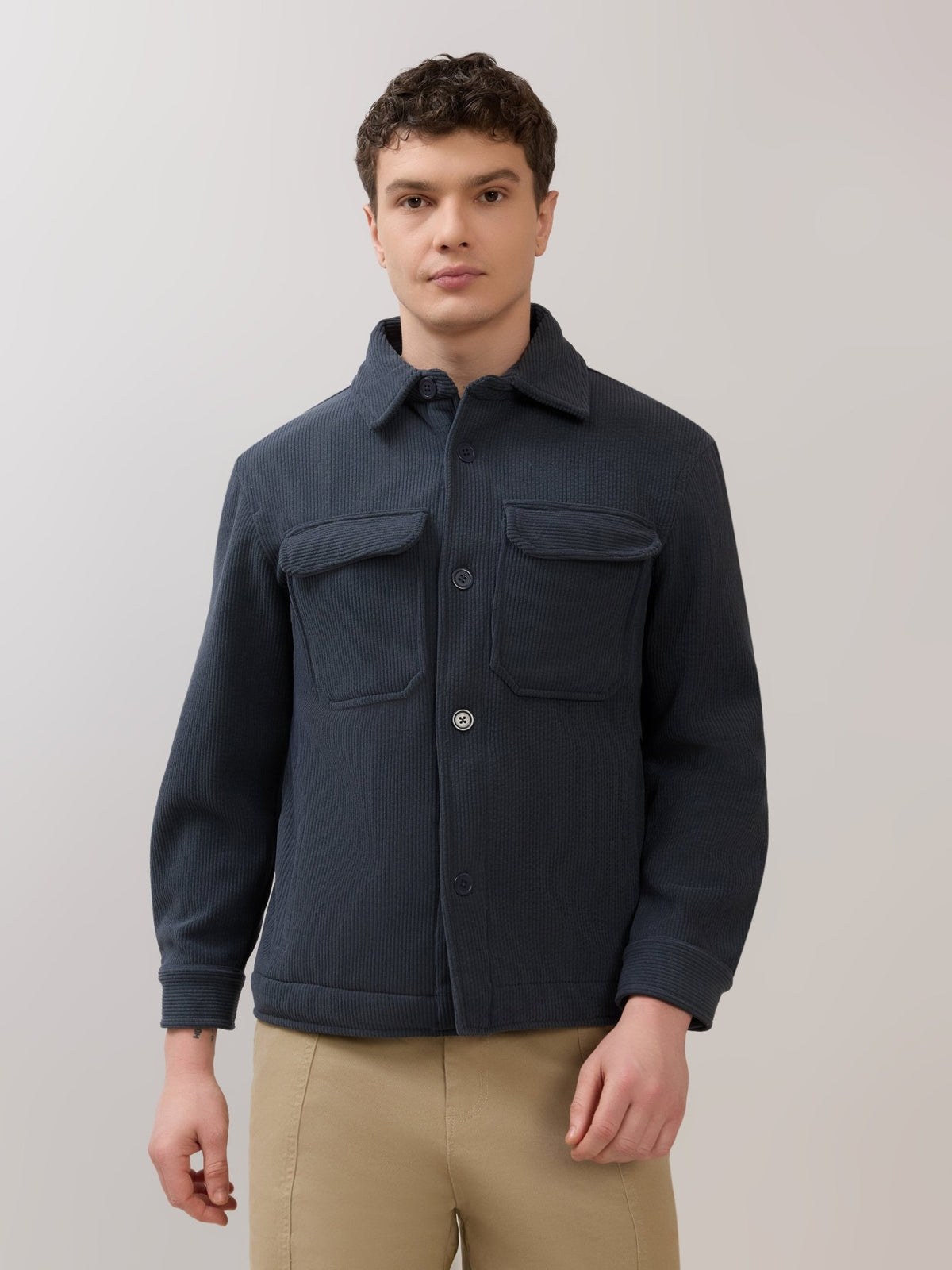 Alloy - Relaxed Corduroy Shacket - Blue - Espanshe
