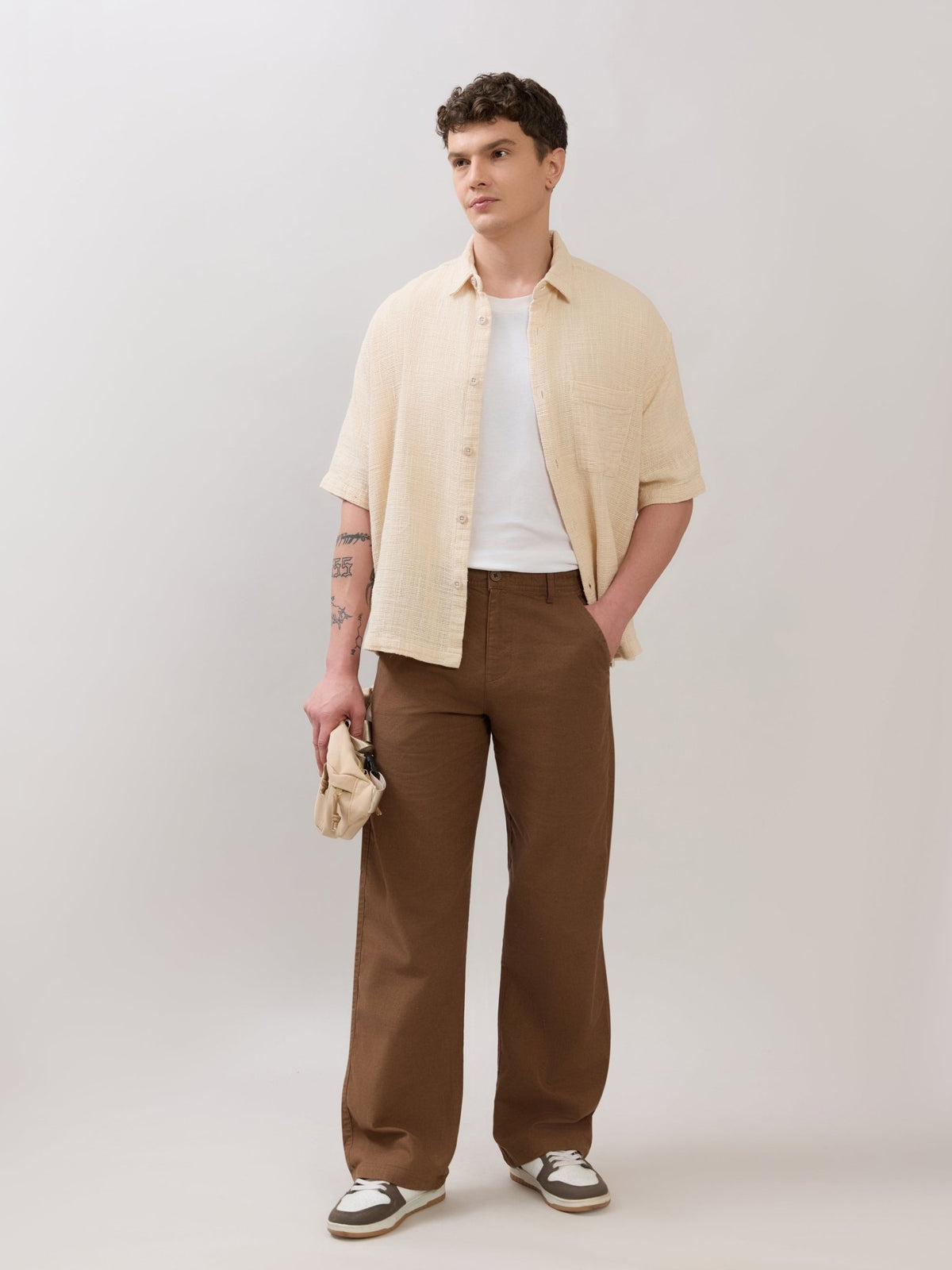Chic - Loose Fit Linen Pant - Caramel Brown - Espanshe