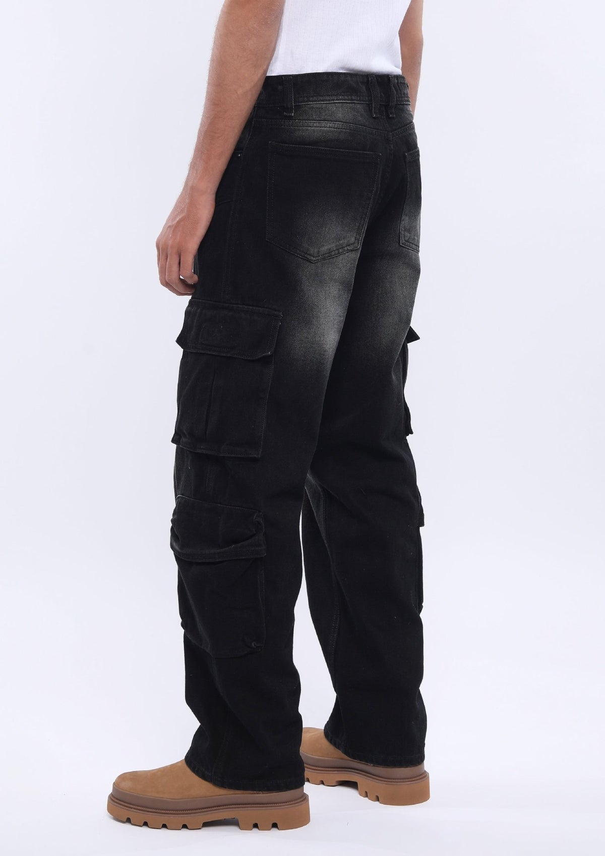Xylare - Relaxed Cargo Jeans - Black Shade - Espanshe