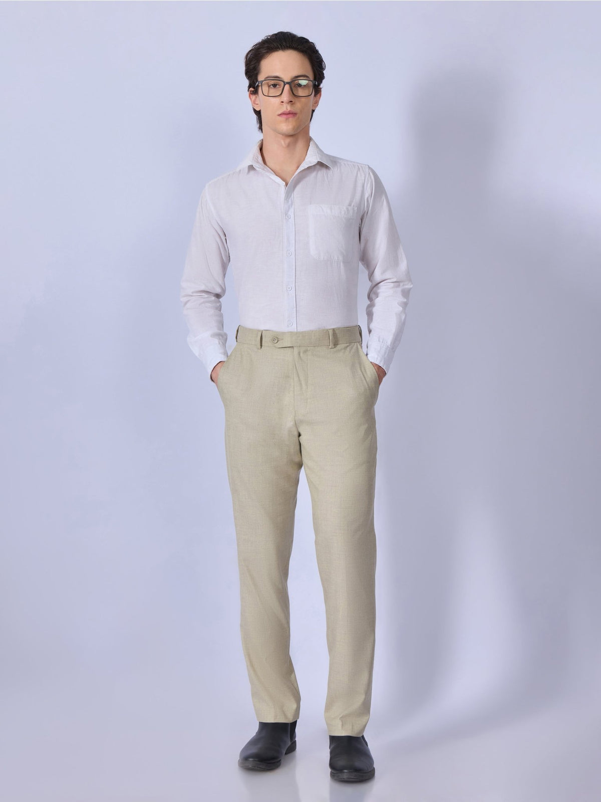 Aqua - Classic Fit Formal Pant - Dark Beige - Espanshe