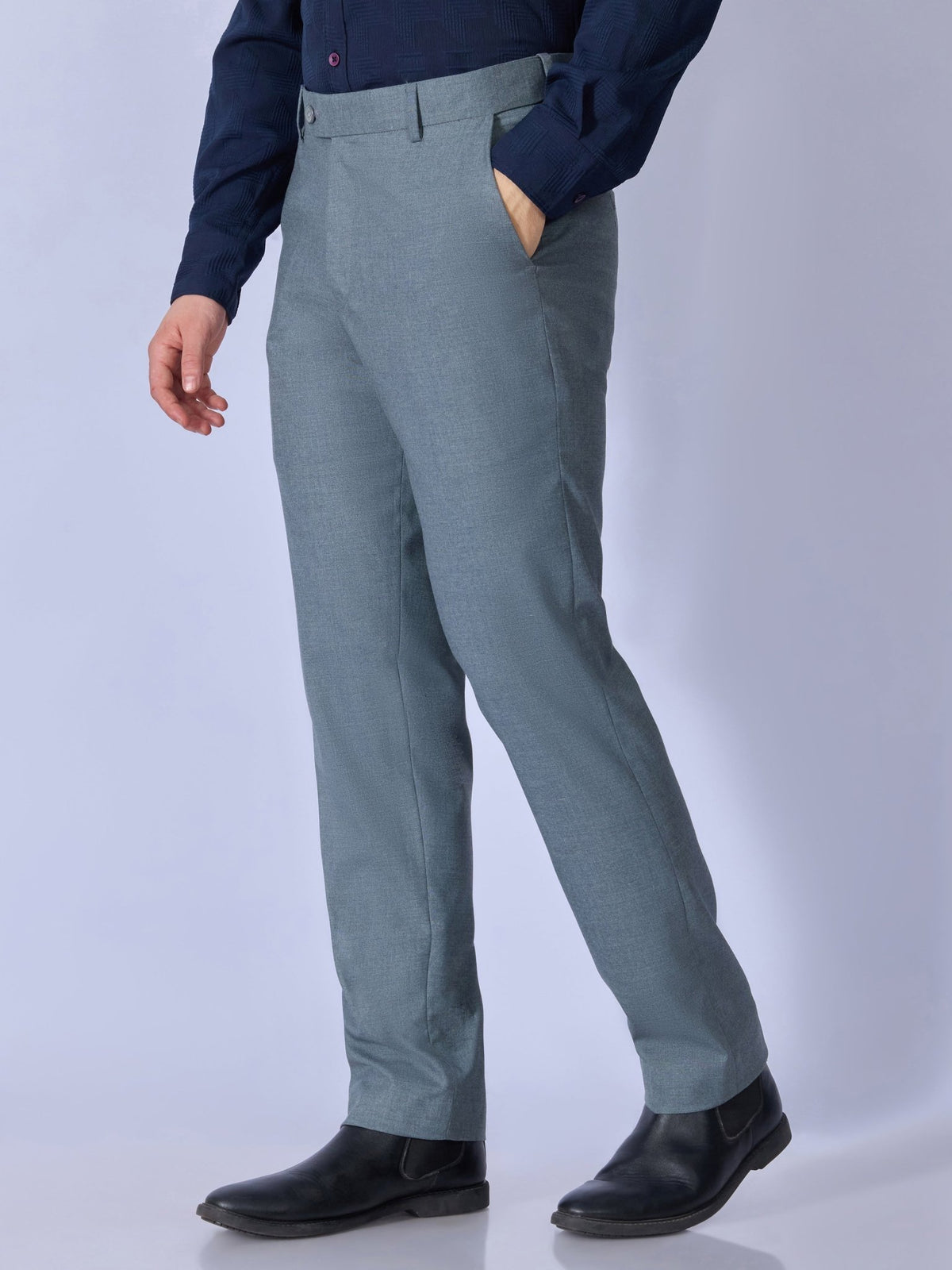 Aqua - Classic Fit Formal Pant - Steel Blue - Espanshe