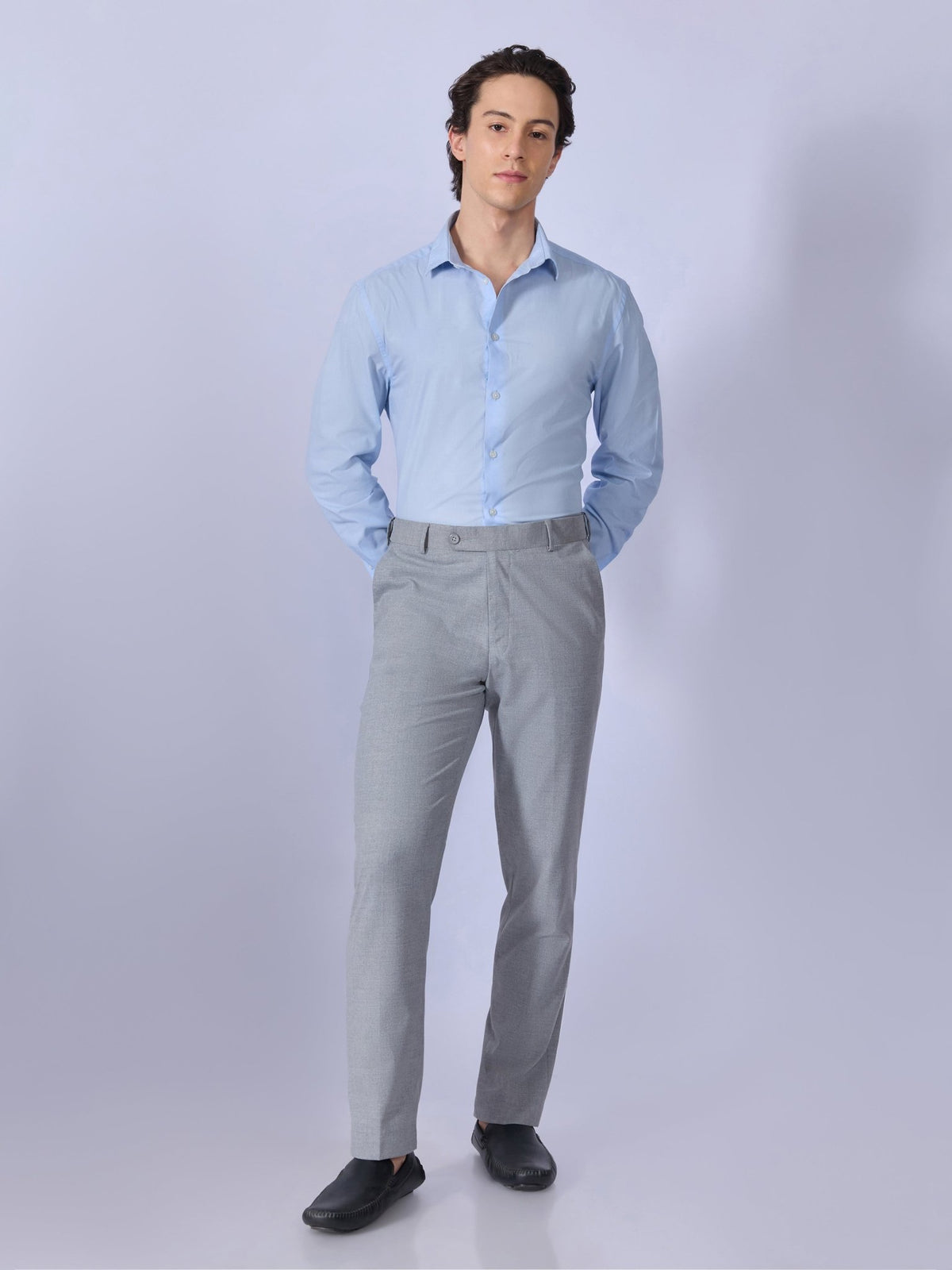 Aqua - Classic Fit Formal Pant - Light Grey - Espanshe