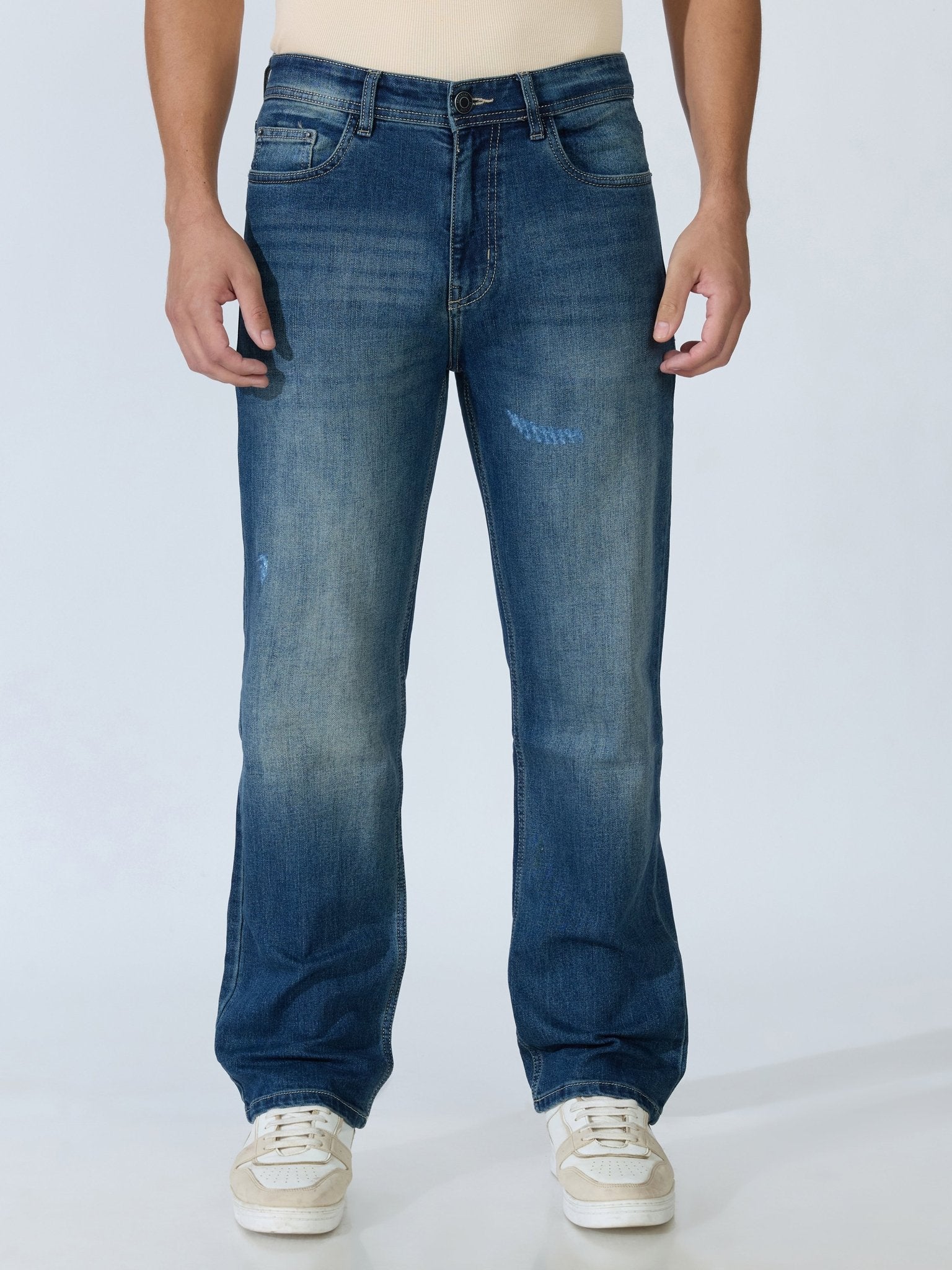 Brim - Straight Fit Jeans - Blue Shade - Espanshe