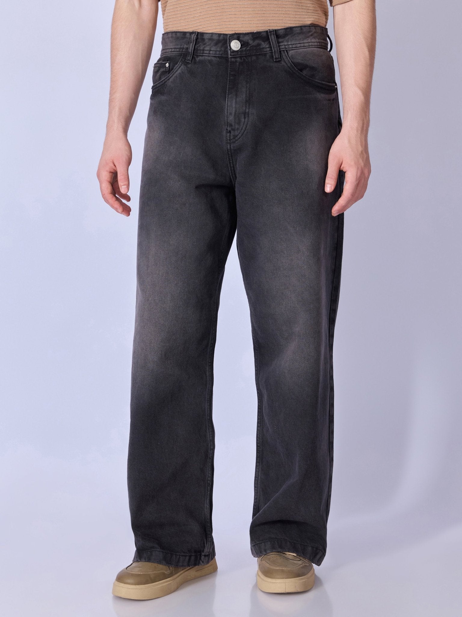 Clay - Wide Fit Jeans - Black Shade - Espanshe