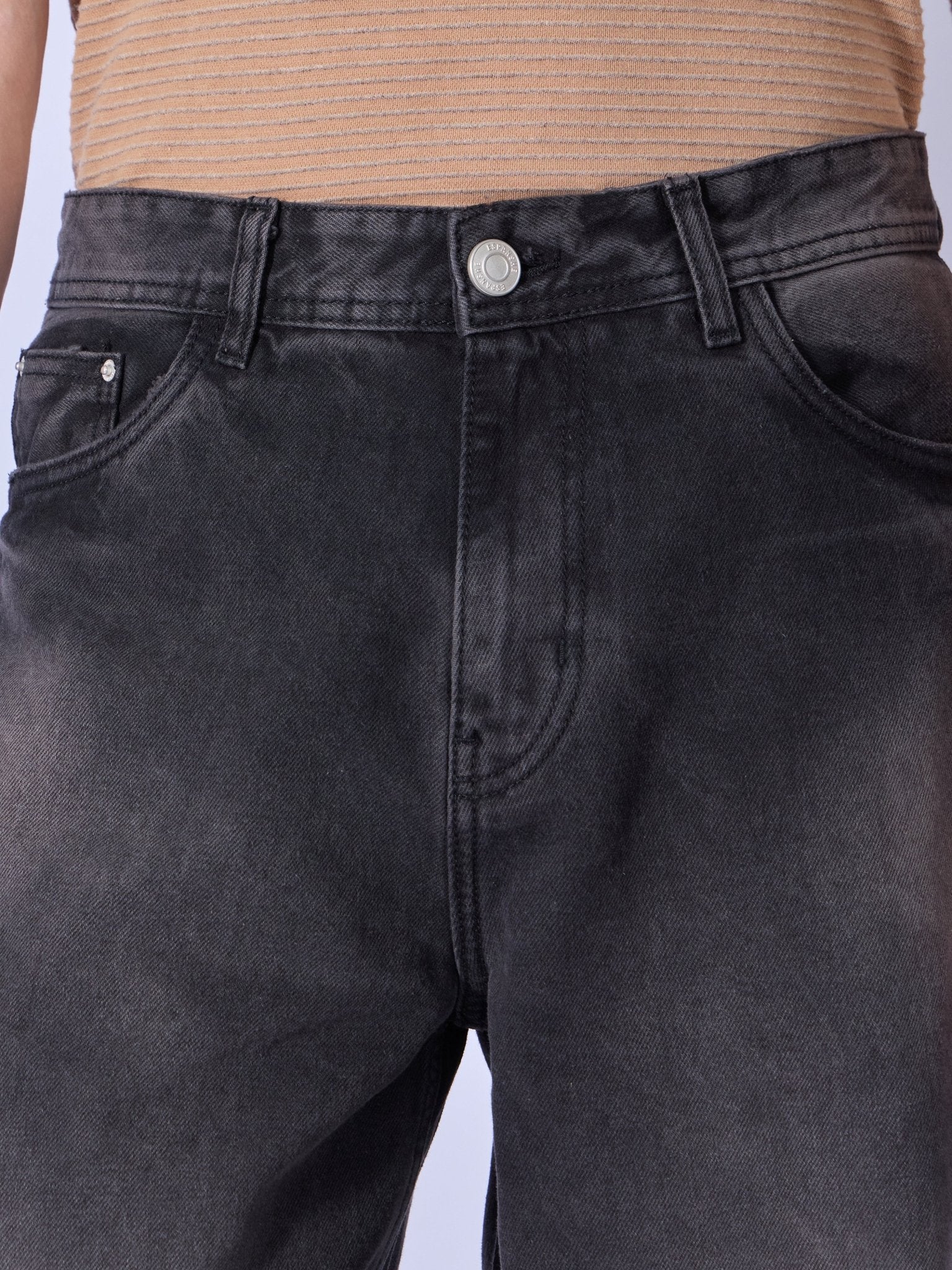 Clay - Wide Fit Jeans - Black Shade - Espanshe