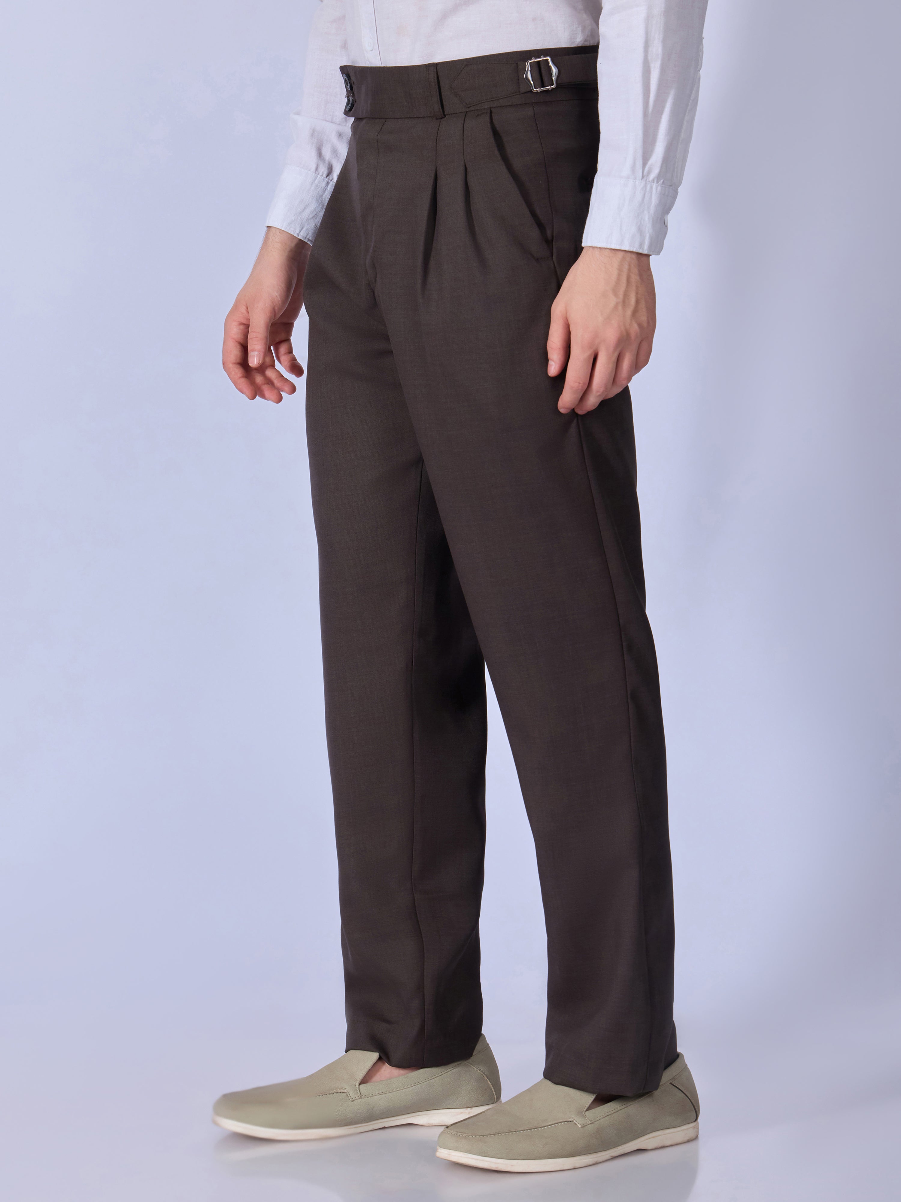 Dora - Straight Fit Gurkha Pant - Brown