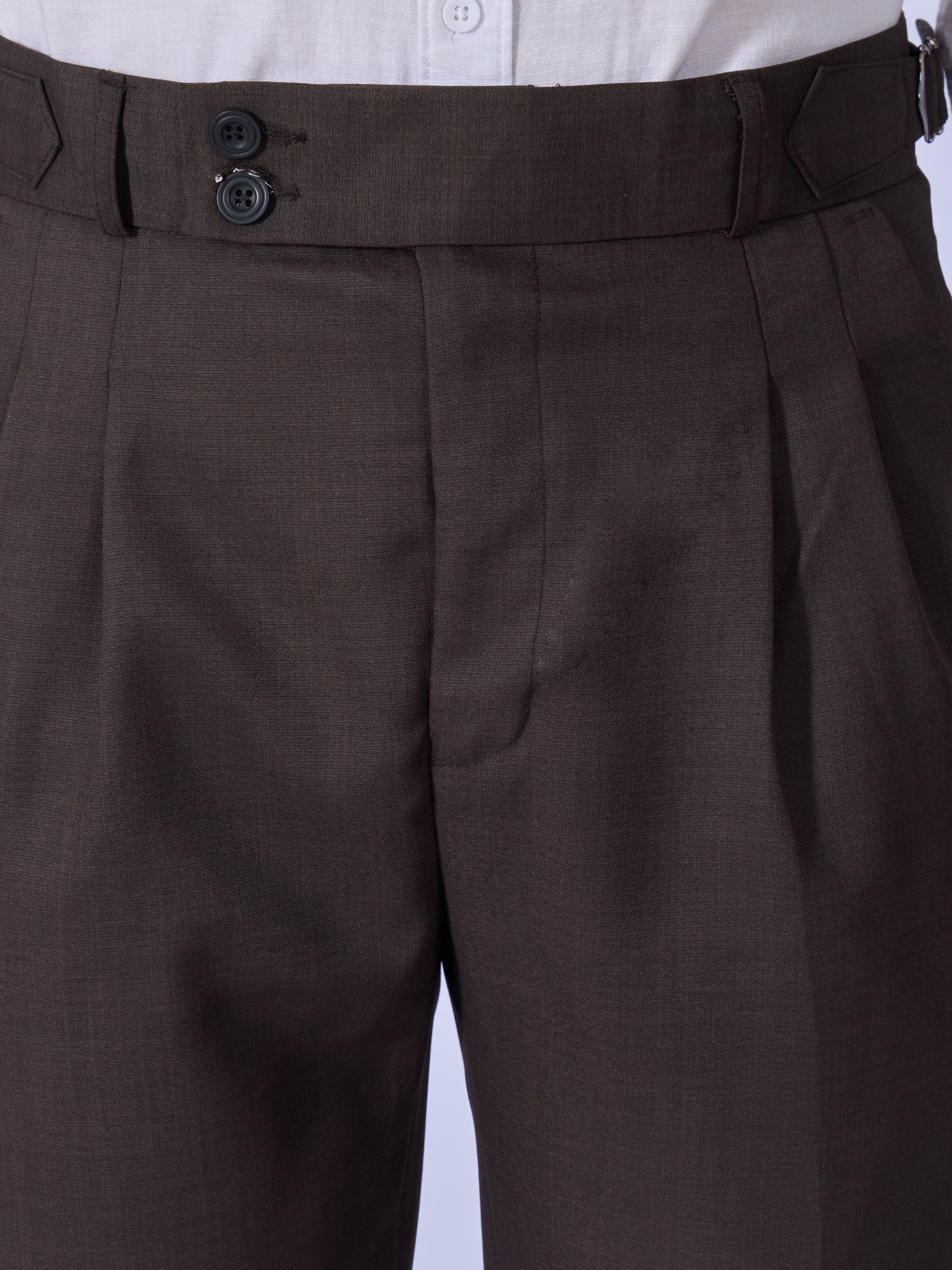 Dora - Straight Fit Gurkha Pant - Brown