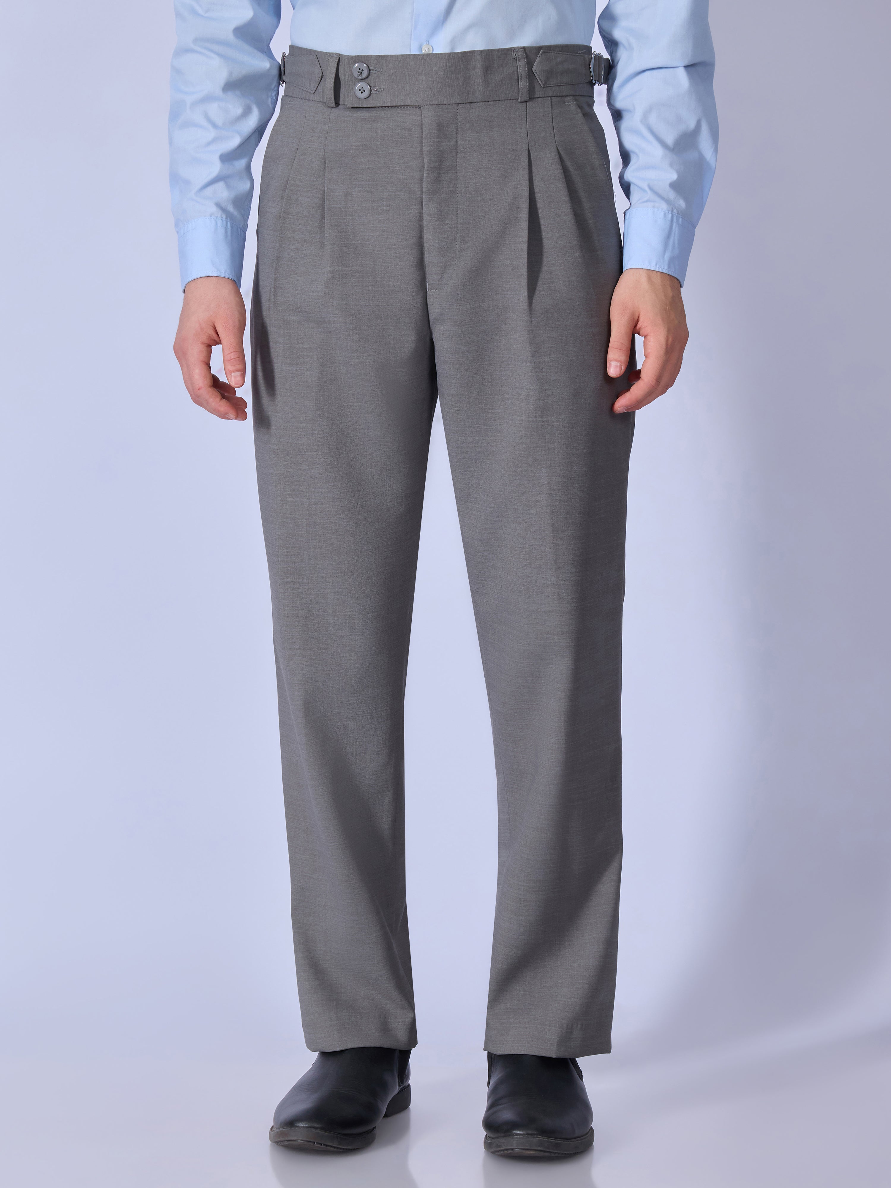 Dora - Straight Fit Gurkha Pant - Dark Grey
