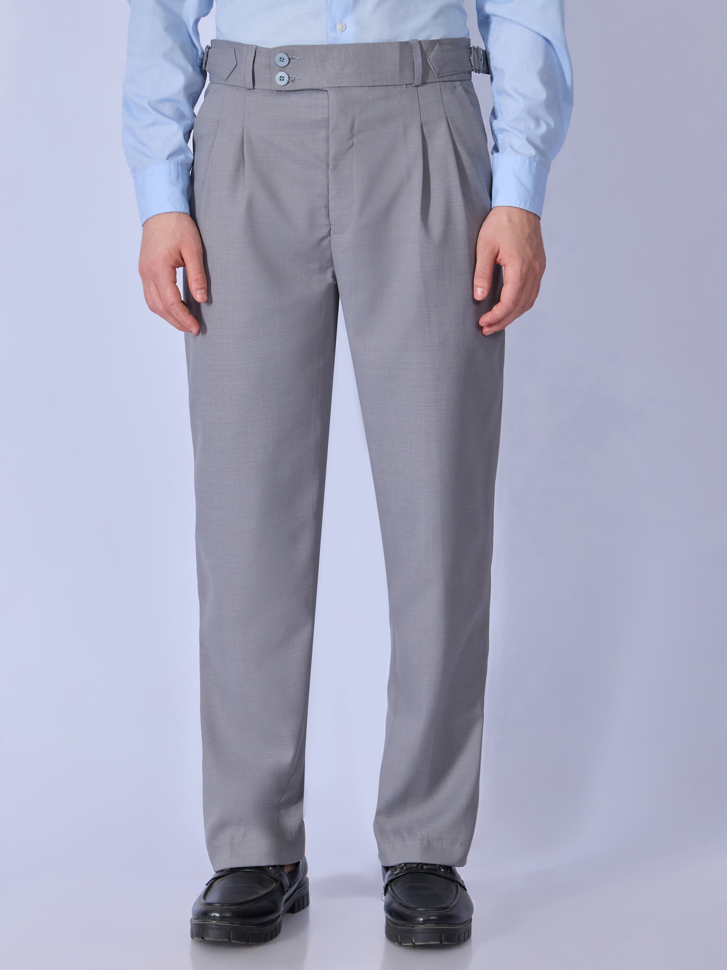Dora - Straight Fit Gurkha Pant - Grey