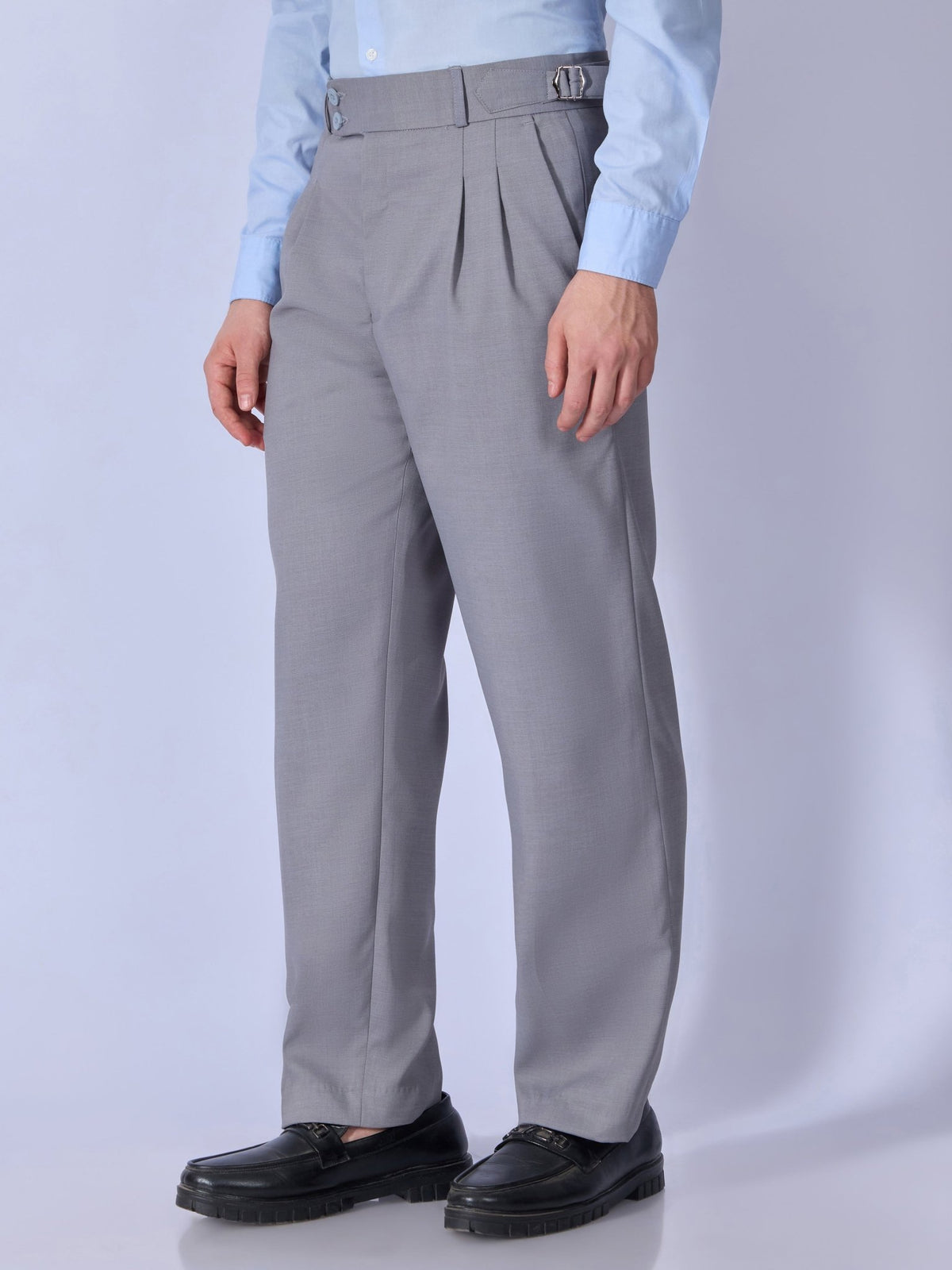 Dora - Straight Fit Gurkha Pant - Grey - Espanshe