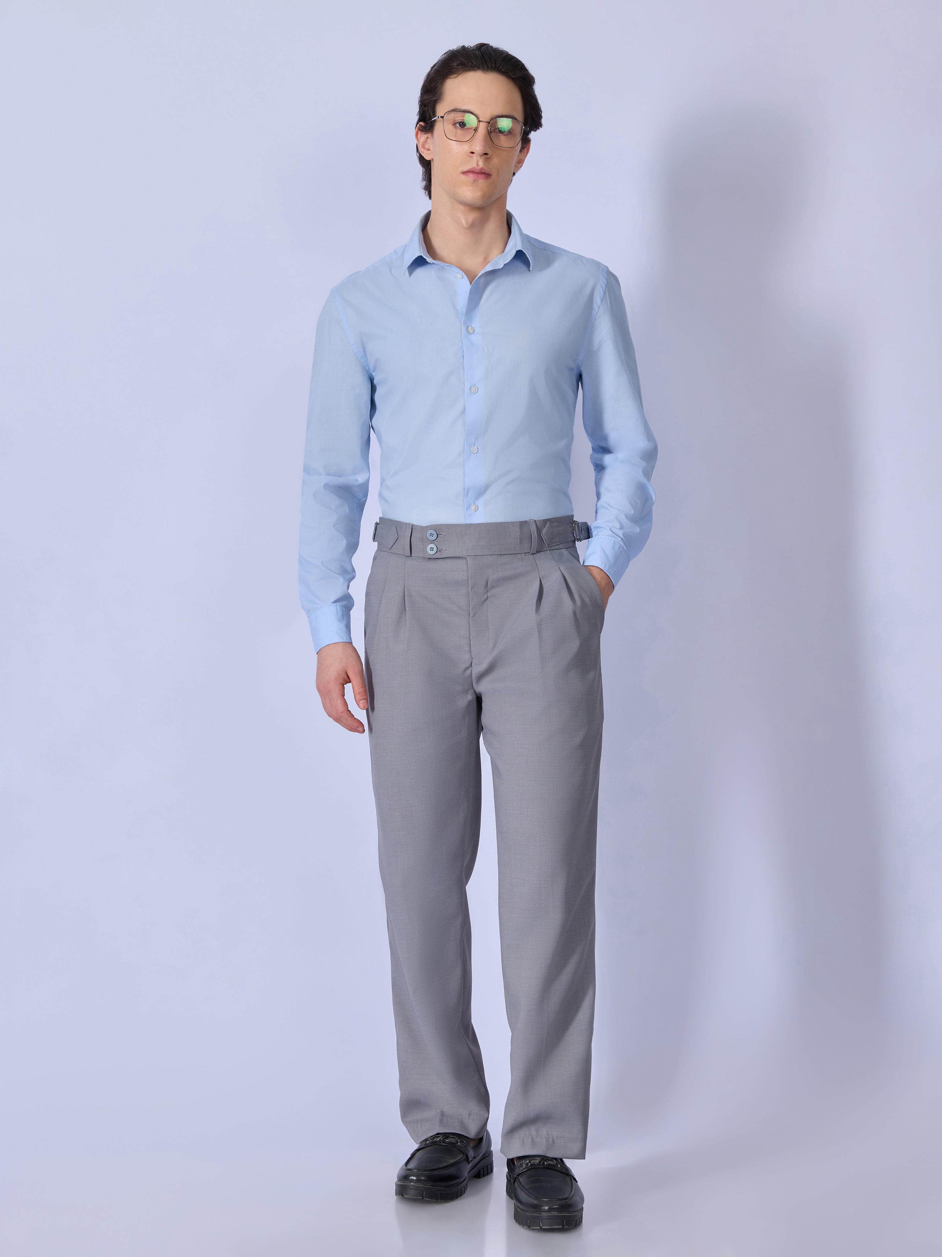 Dora - Straight Fit Gurkha Pant - Grey