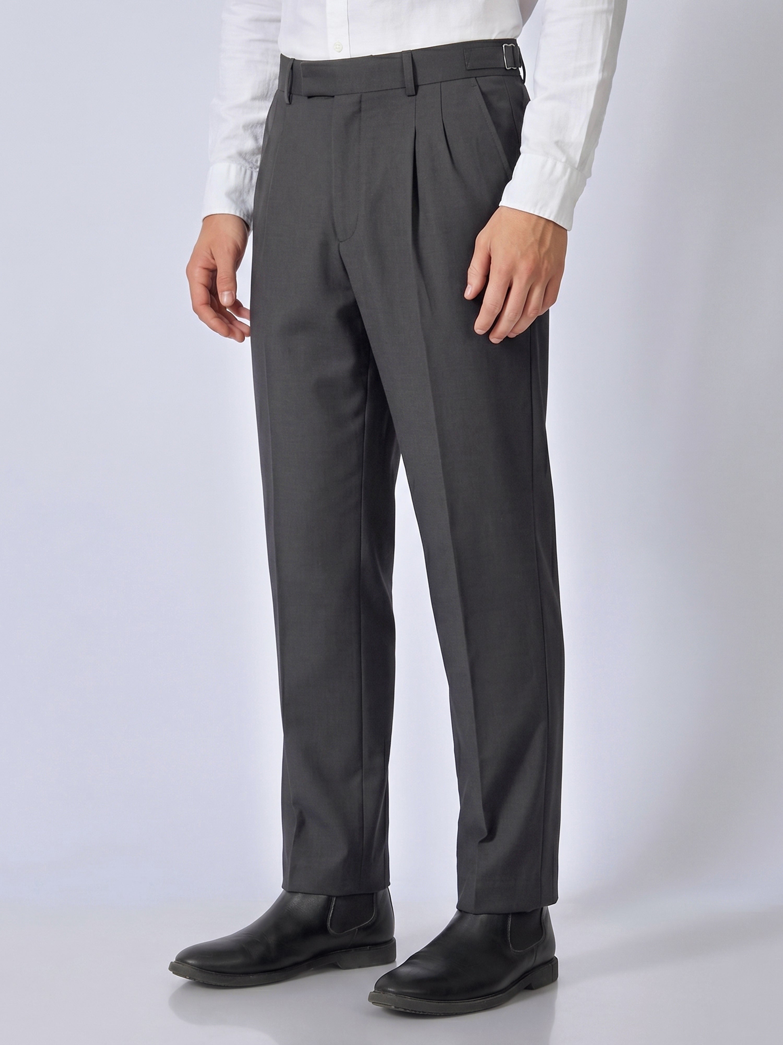 Dora - Straight Fit Gurkha Pant - Iron Grey