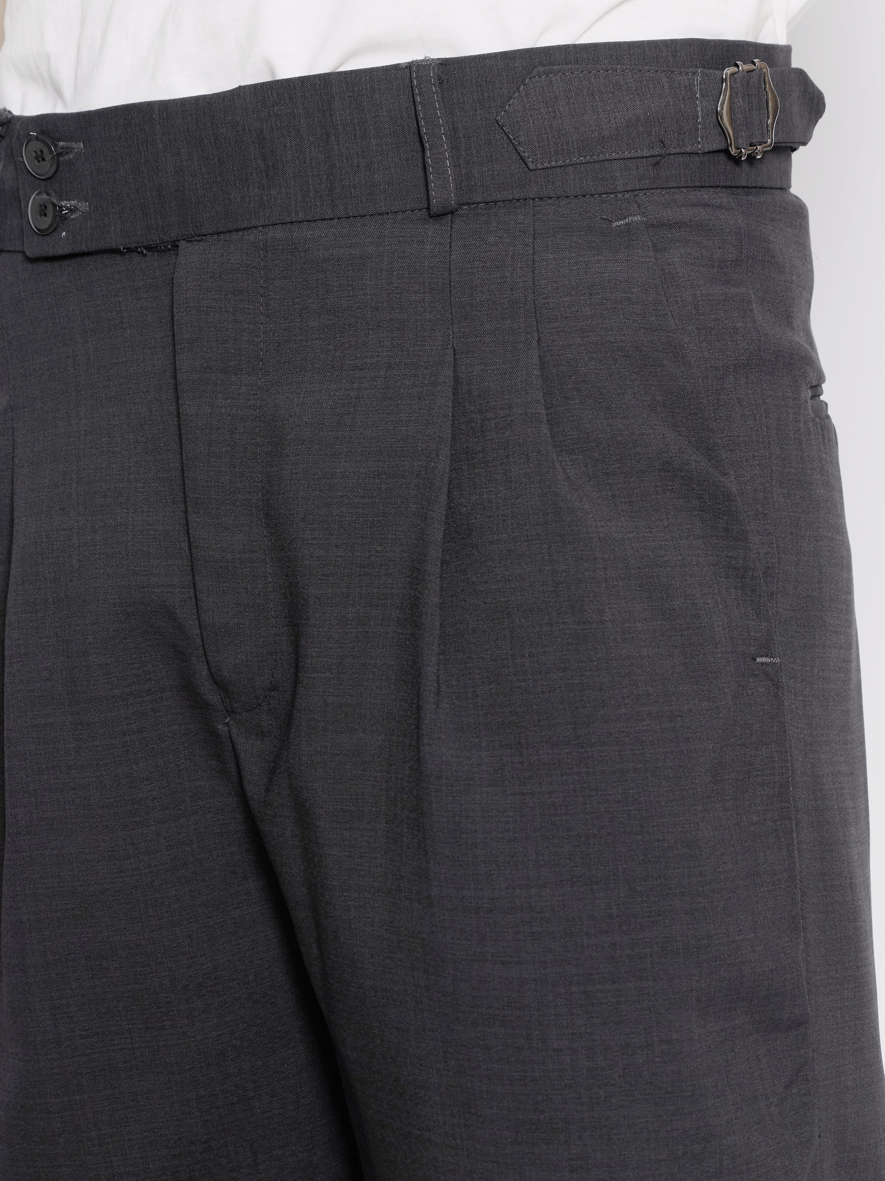 Dora - Straight Fit Gurkha Pant - Iron Grey