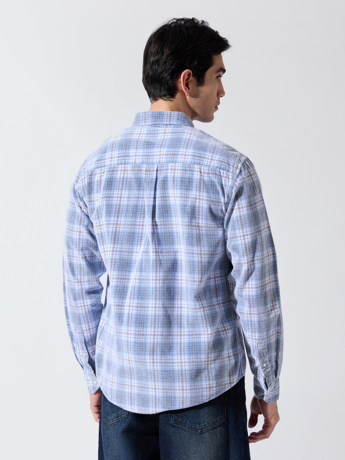 Ermiva - Corduroy Checks Shirt - Blue - Espanshe