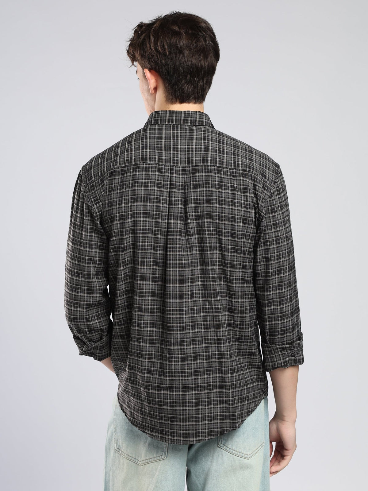 Vololo - Relaxed Fit Checks Shirt - Black - Espanshe