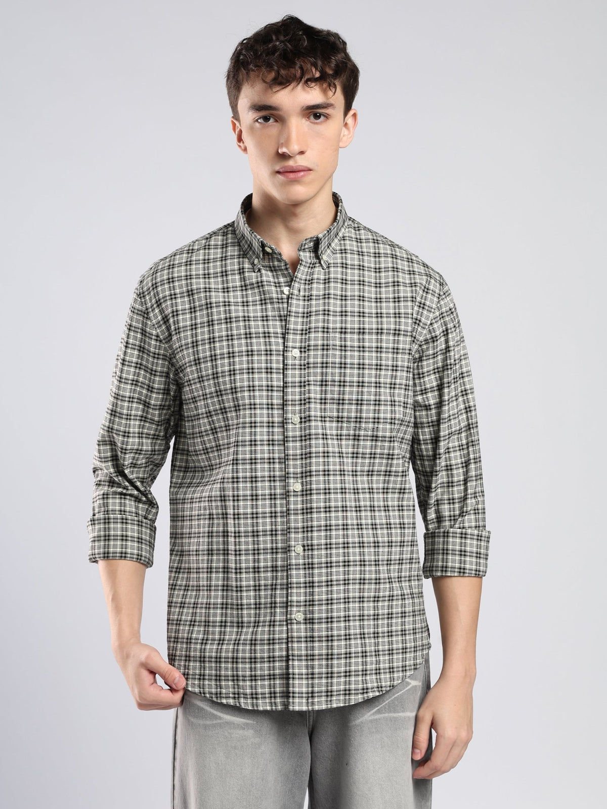 Lutana - Oxford Checks Shirt - Black - Espanshe