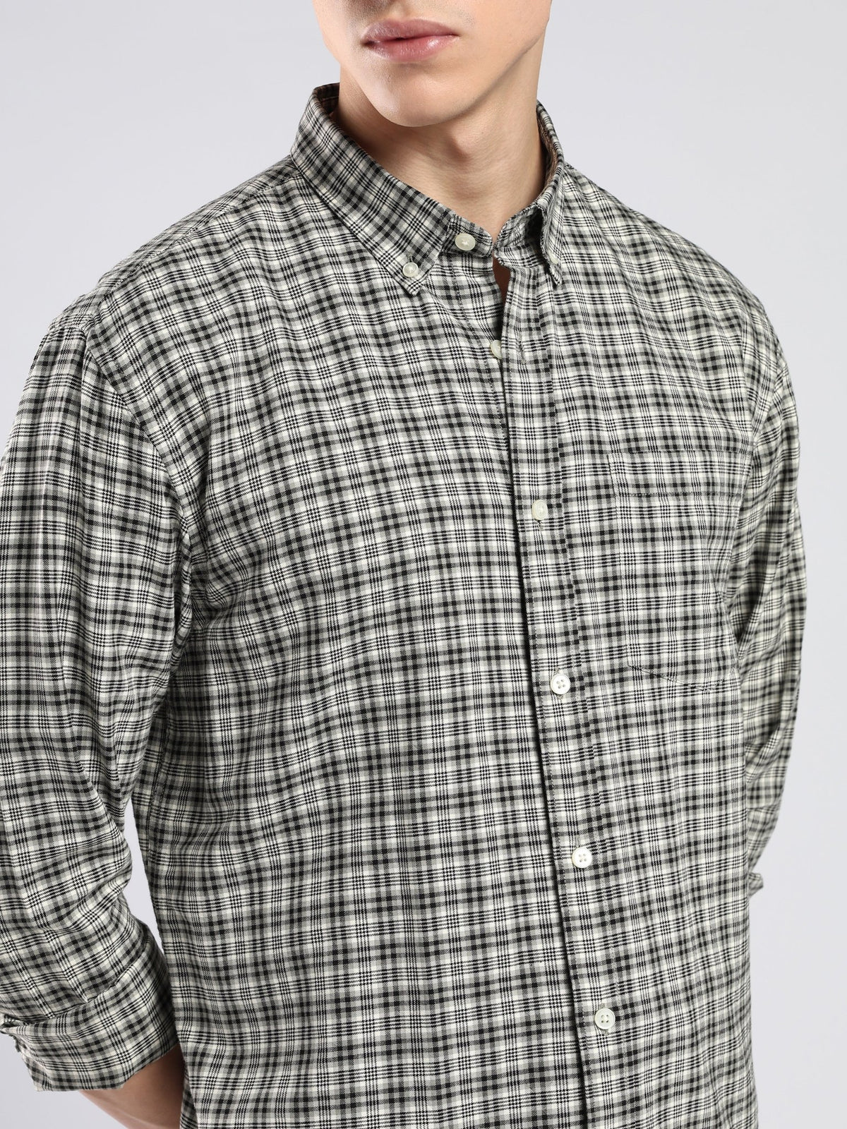 Lutana - Oxford Checks Shirt - Black - Espanshe