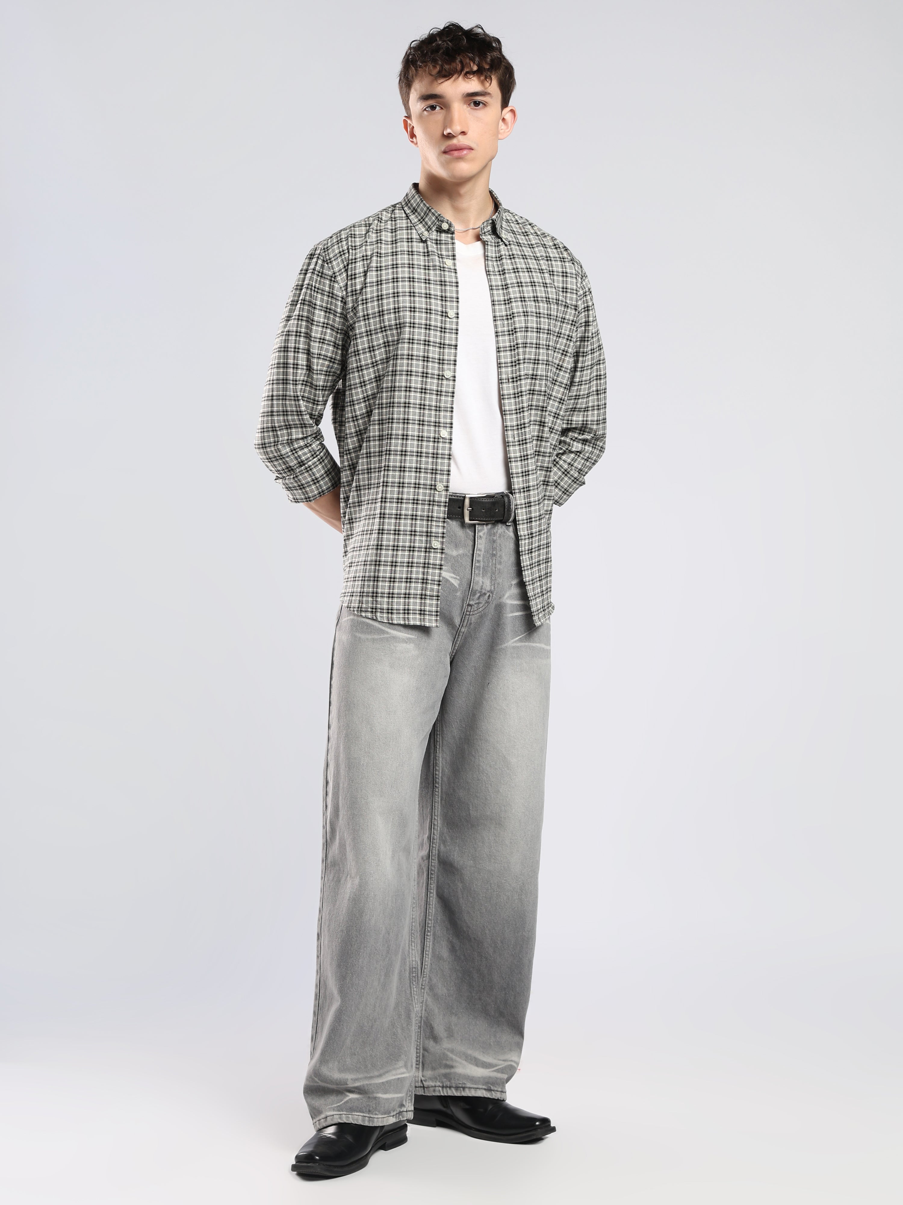 Lutana - Oxford Checks Shirt - Black