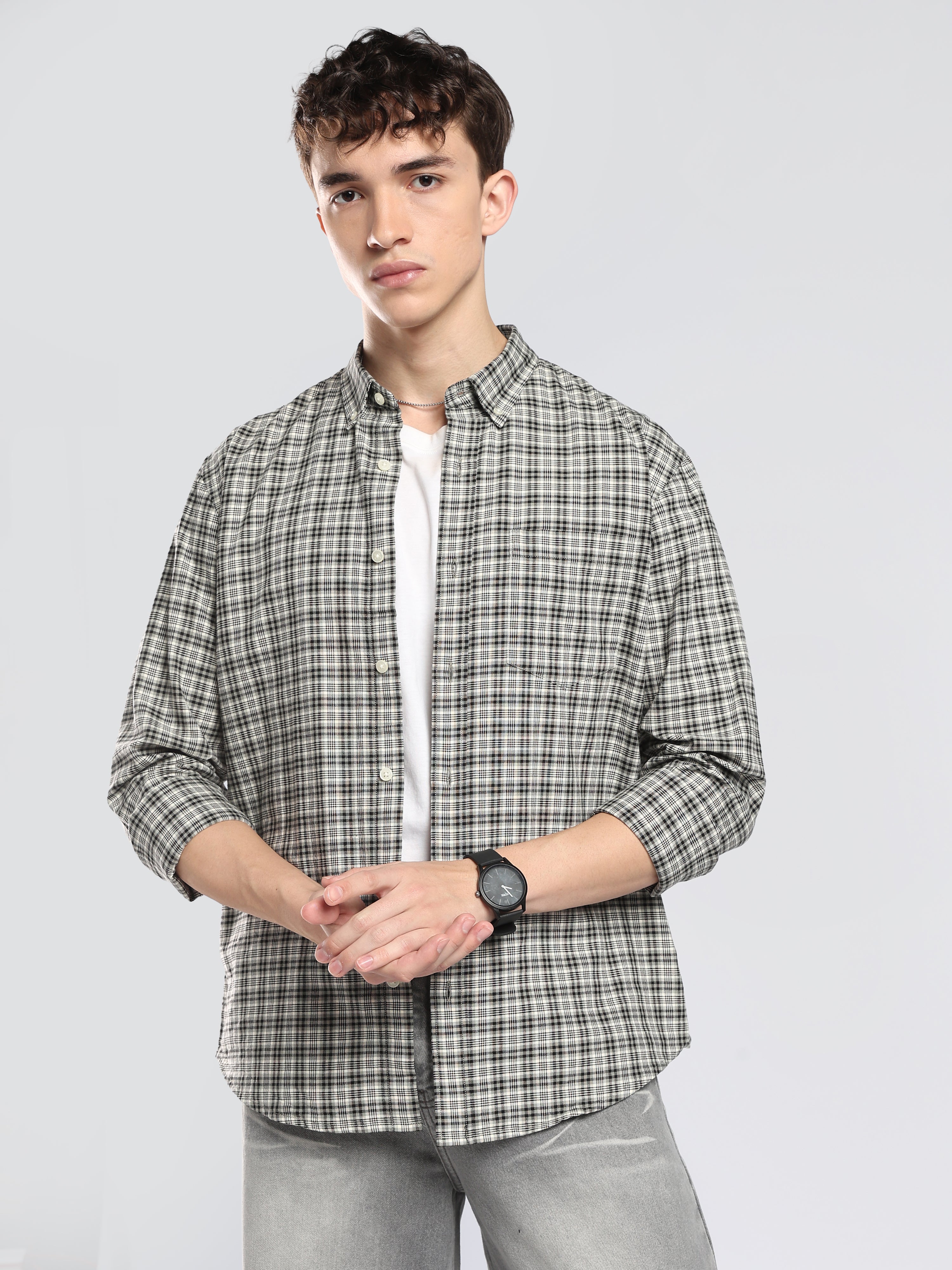 Lutana - Oxford Checks Shirt - Black