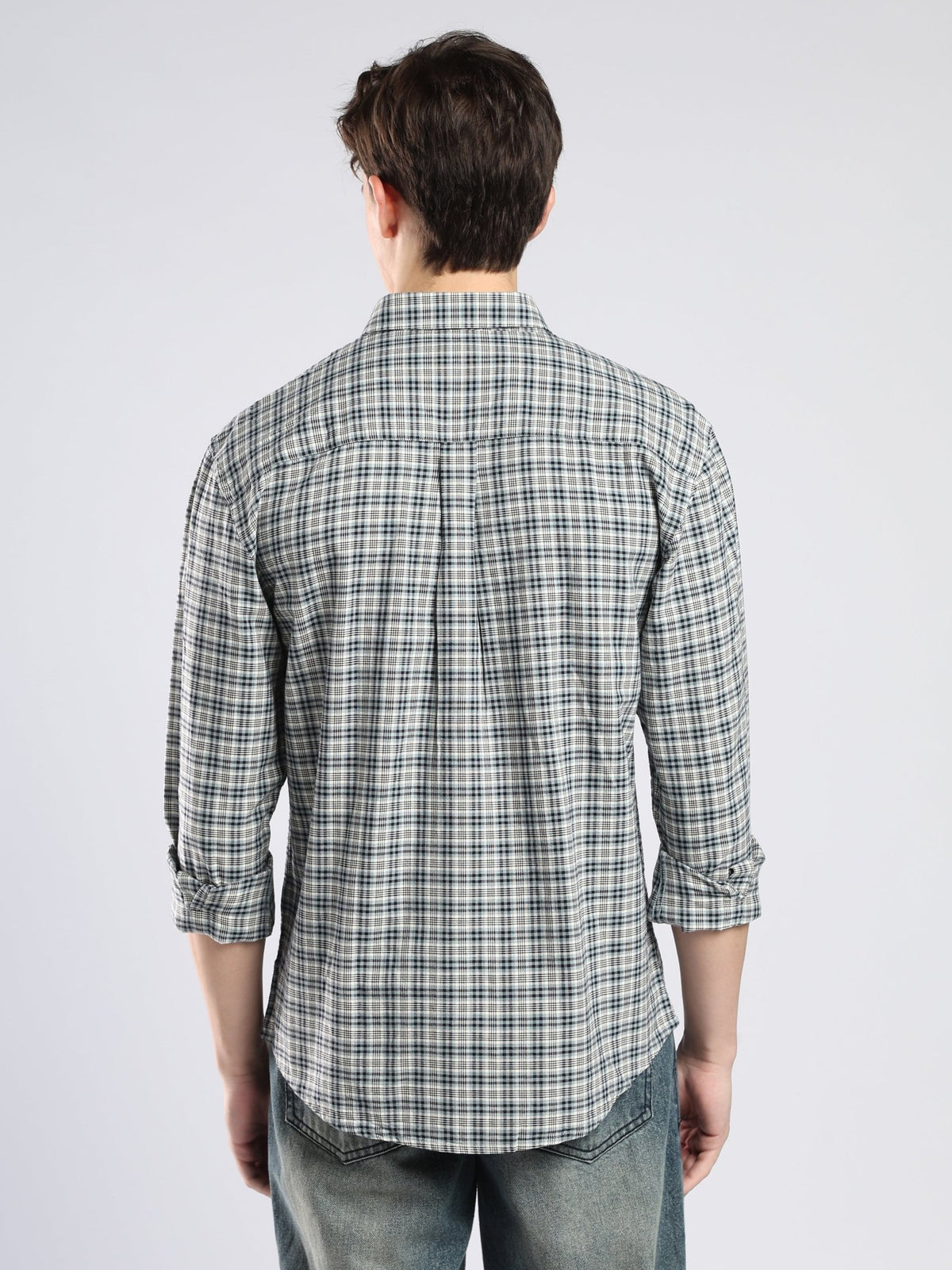 Lutana - Oxford Checks Shirt - Navy Blue - Espanshe