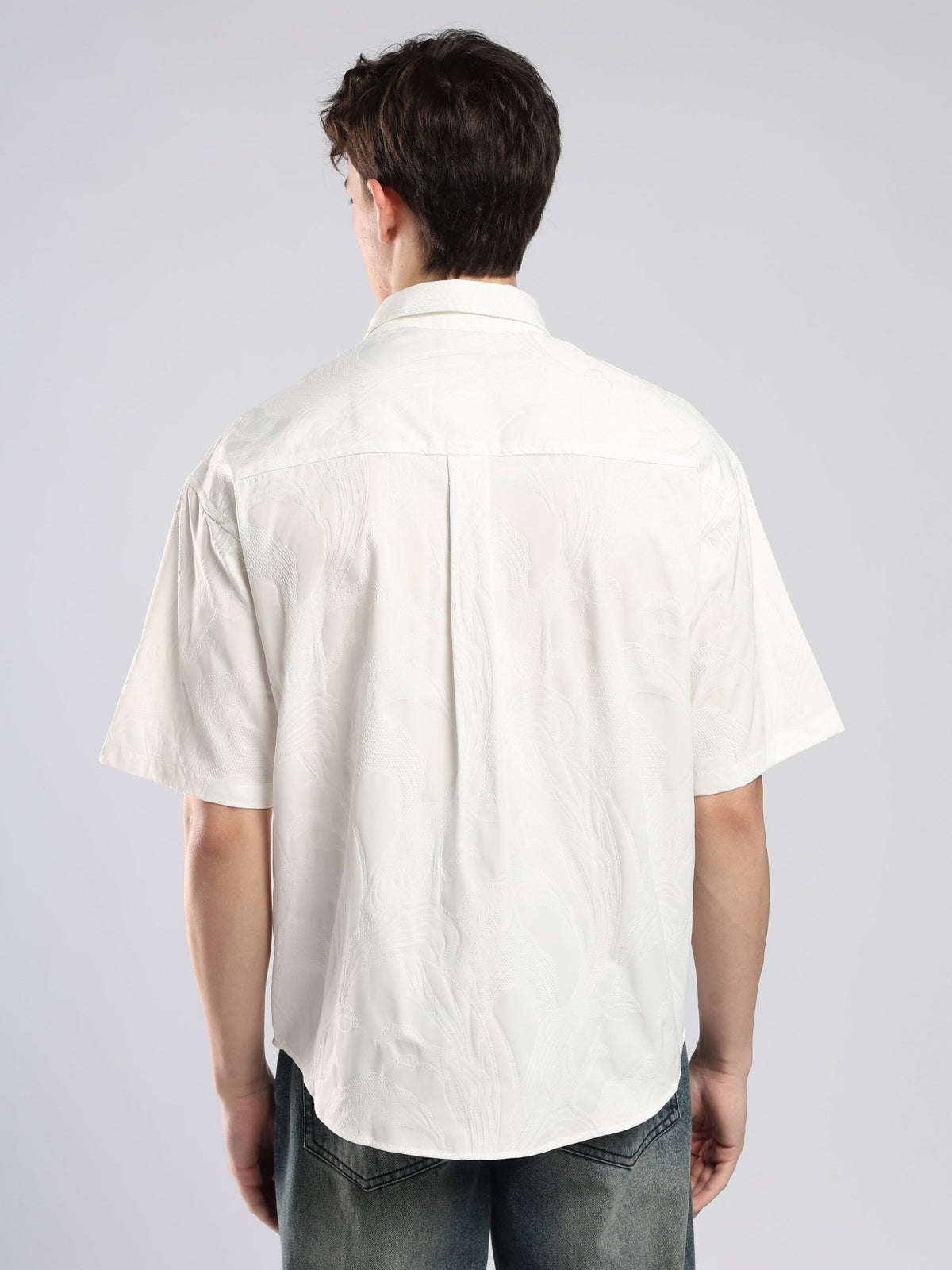 Bopha - Embroidery Half Sleeve Shirt - Off White - Espanshe