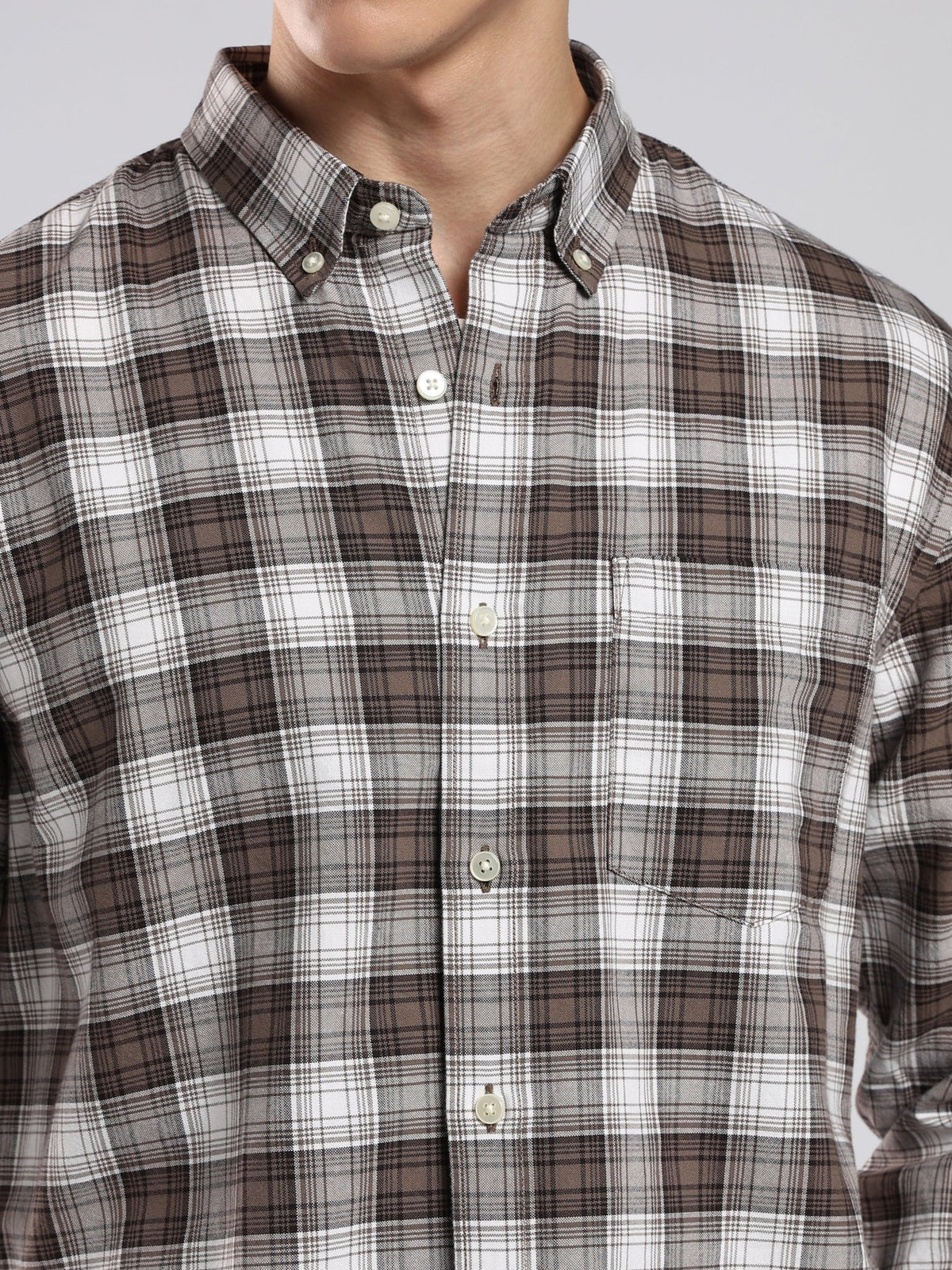 Lutana - Oxford Checks Shirt - Brown - Espanshe