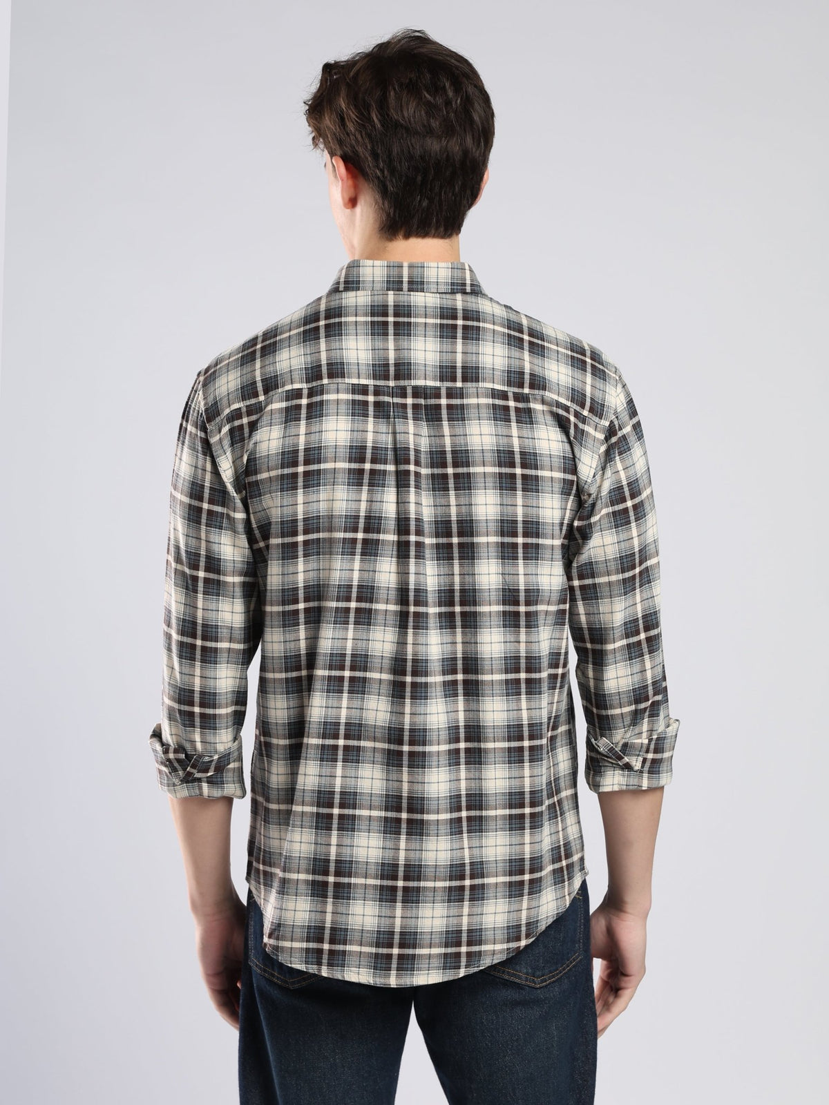 Lutana - Oxford Checks Shirt - Dark Brown - Espanshe