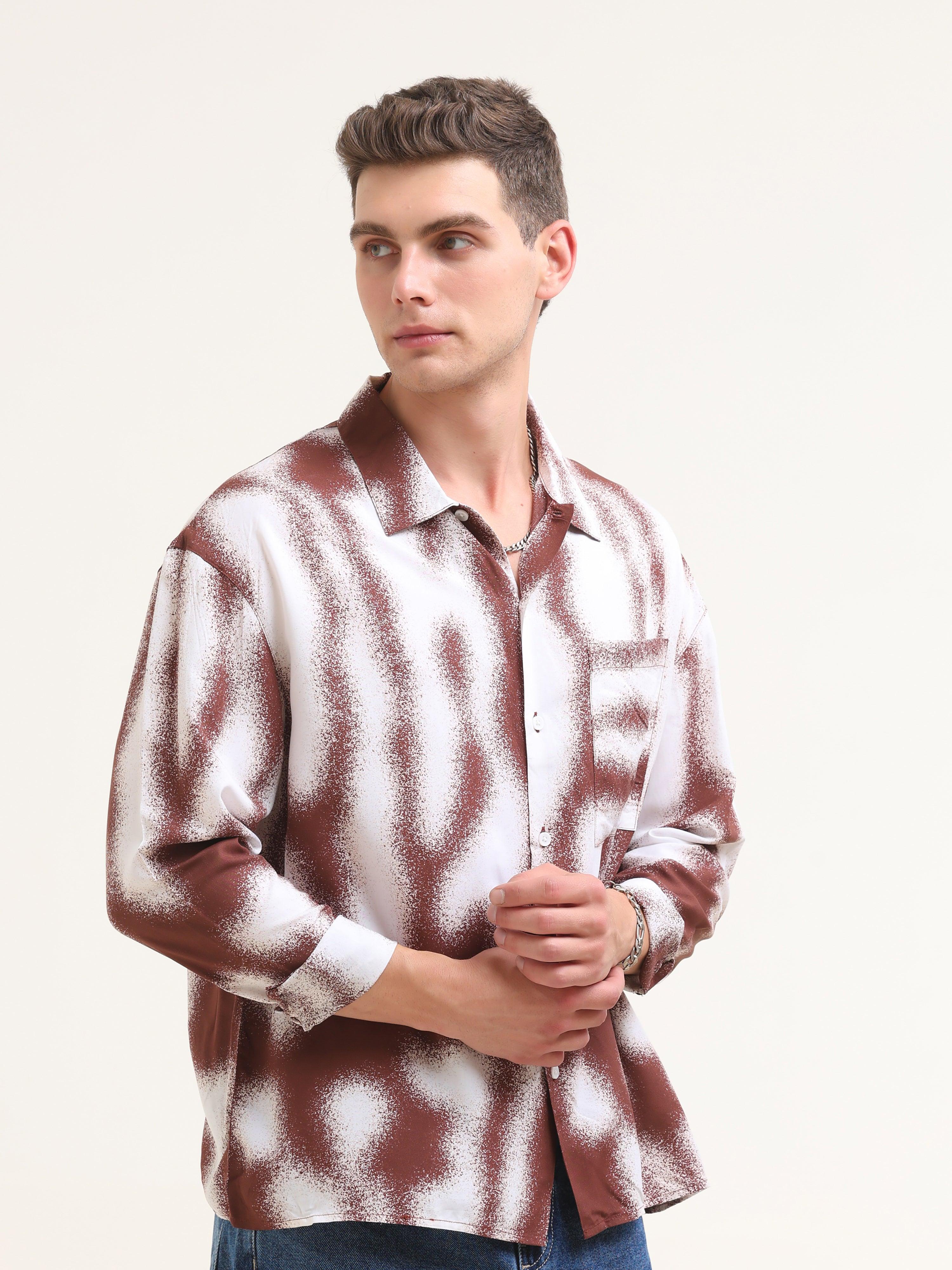 Tezee Baggy Printed Shirt- Maroon - Espanshe
baggy shirt for men
printed baggy shirt for men