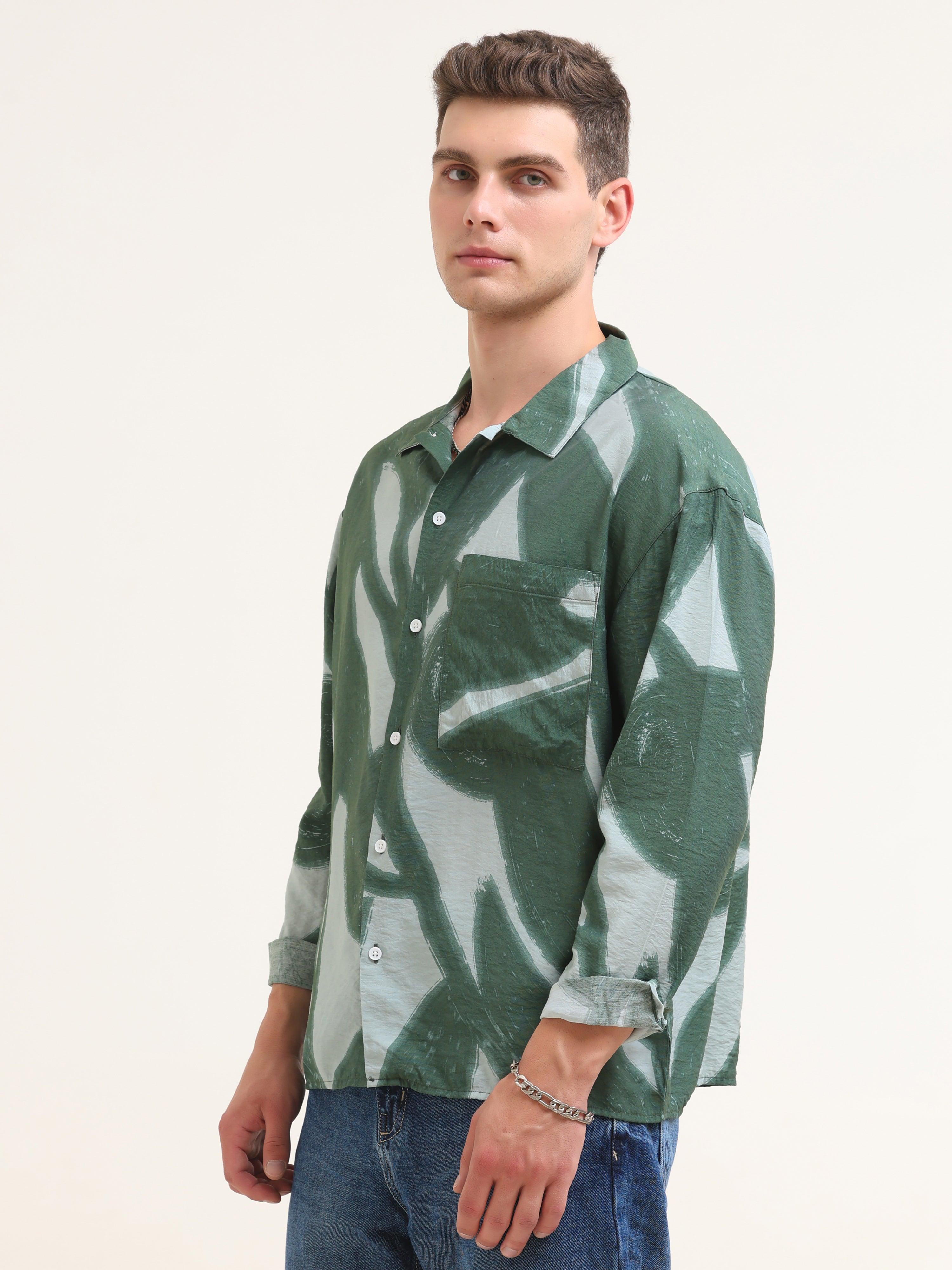 Tam Baggy Abstract Printed Shirt-Green - Espanshe
baggy shirt for men
printed baggy shirt for men