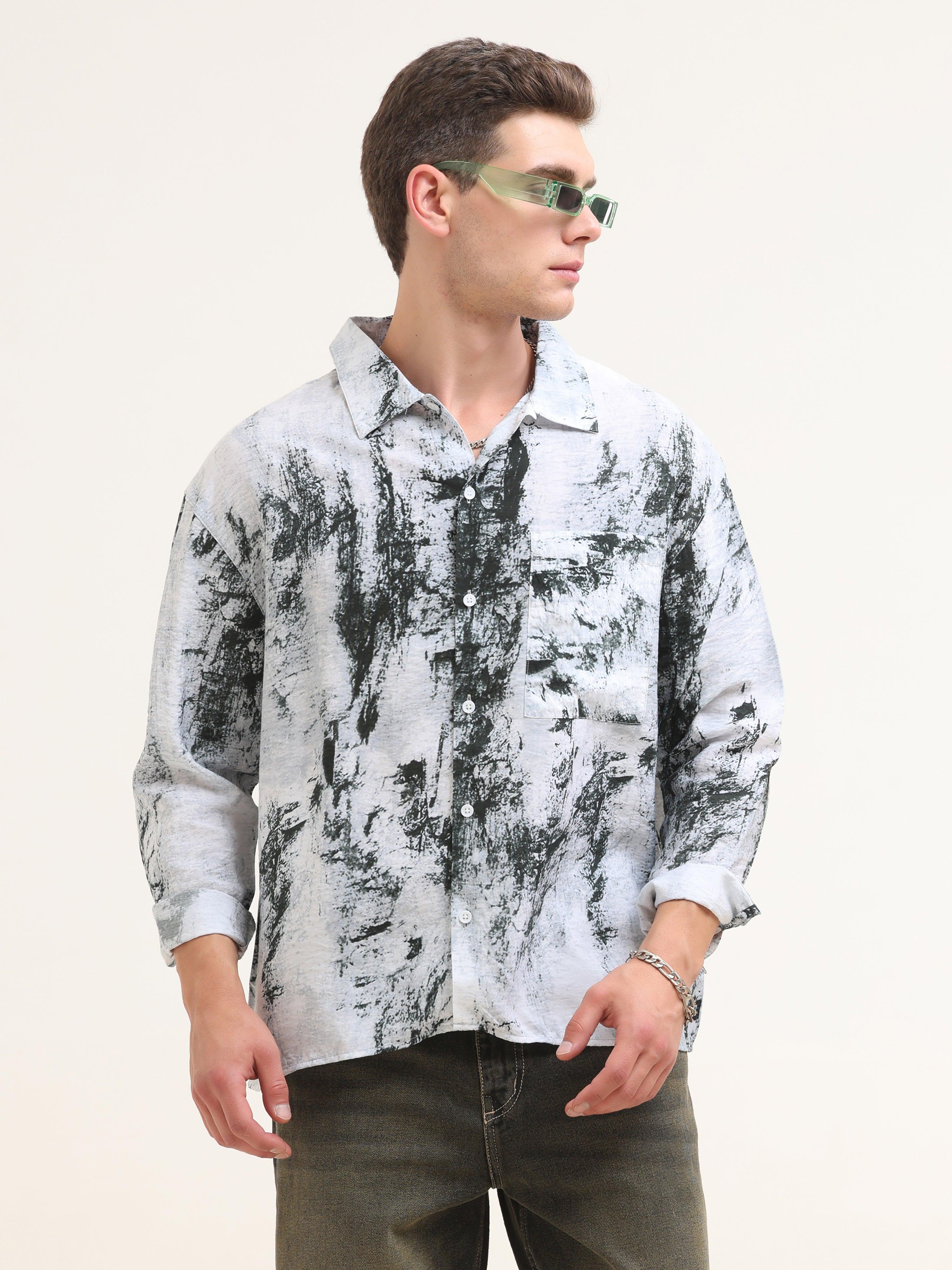 Tar Baggy Printed Shirt- Green - Espanshe
baggy shirt for men
printed baggy shirt for men