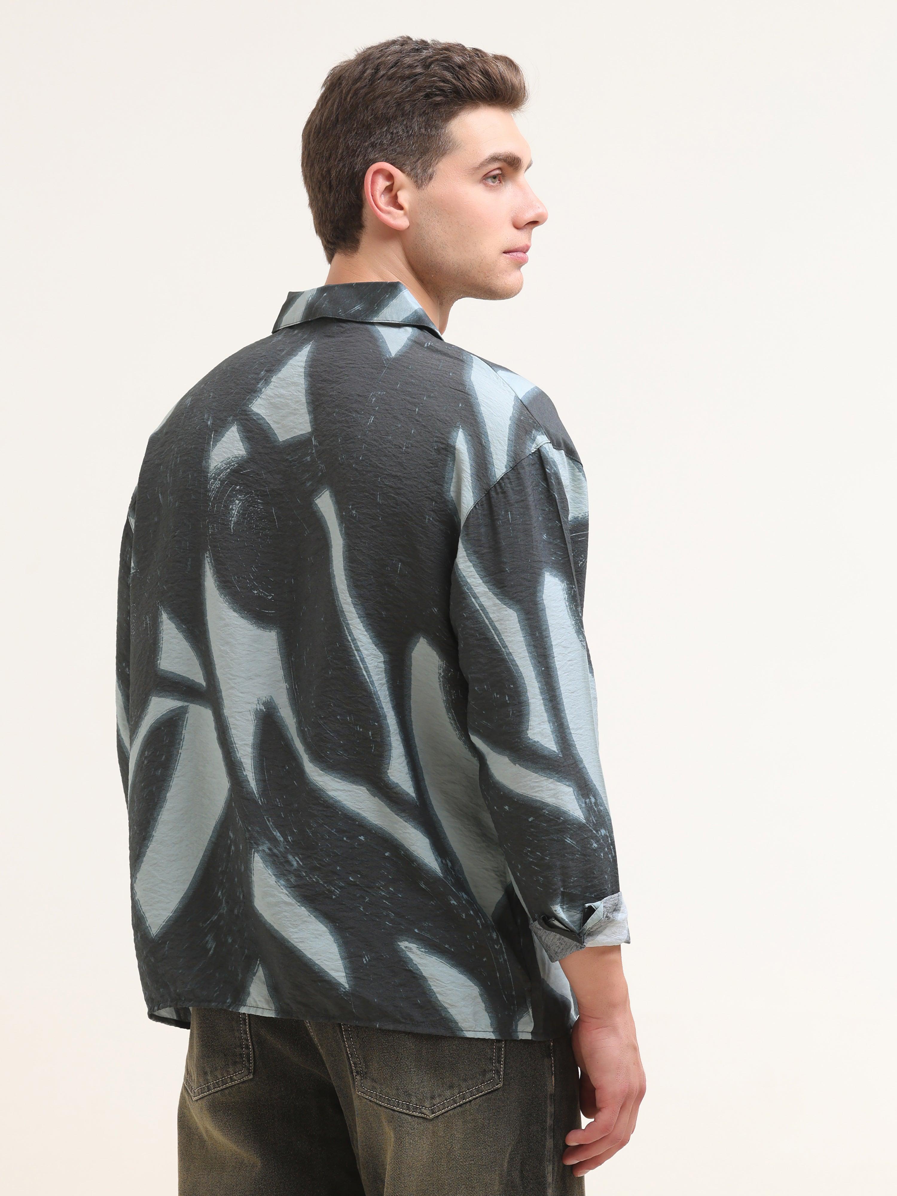 Tam Baggy Abstract Printed Shirt - Blue - Espanshe
baggy shirt for men
printed baggy shirt for men