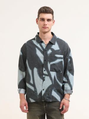 Tam Baggy Abstract Printed Shirt - Blue - Espanshe
baggy shirt for men
printed baggy shirt for men