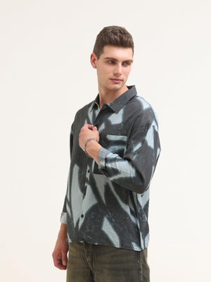Tam Baggy Abstract Printed Shirt - Blue - Espanshe
baggy shirt for men
printed baggy shirt for men
