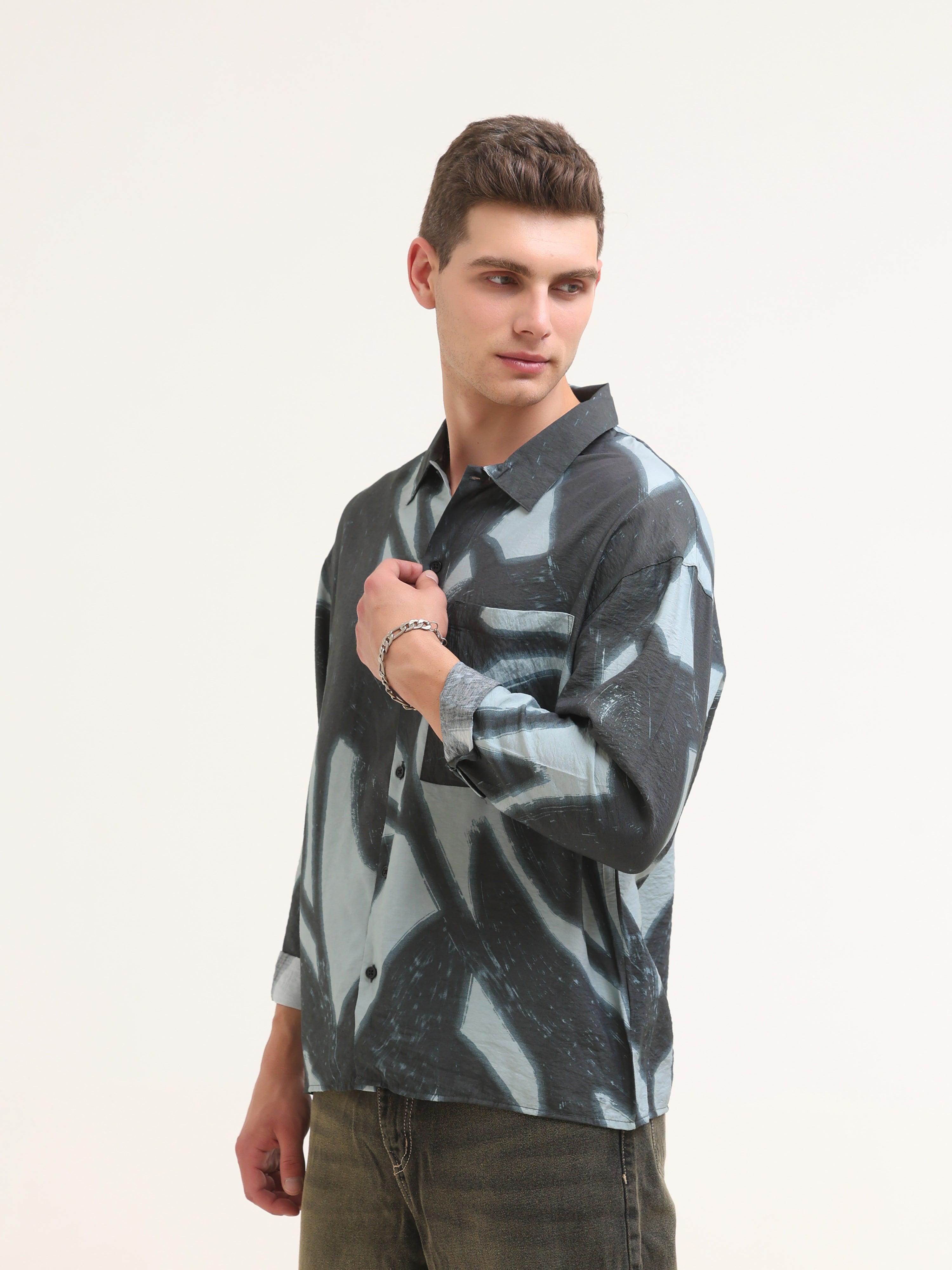 Tam Baggy Abstract Printed Shirt - Blue - Espanshe
baggy shirt for men
printed baggy shirt for men