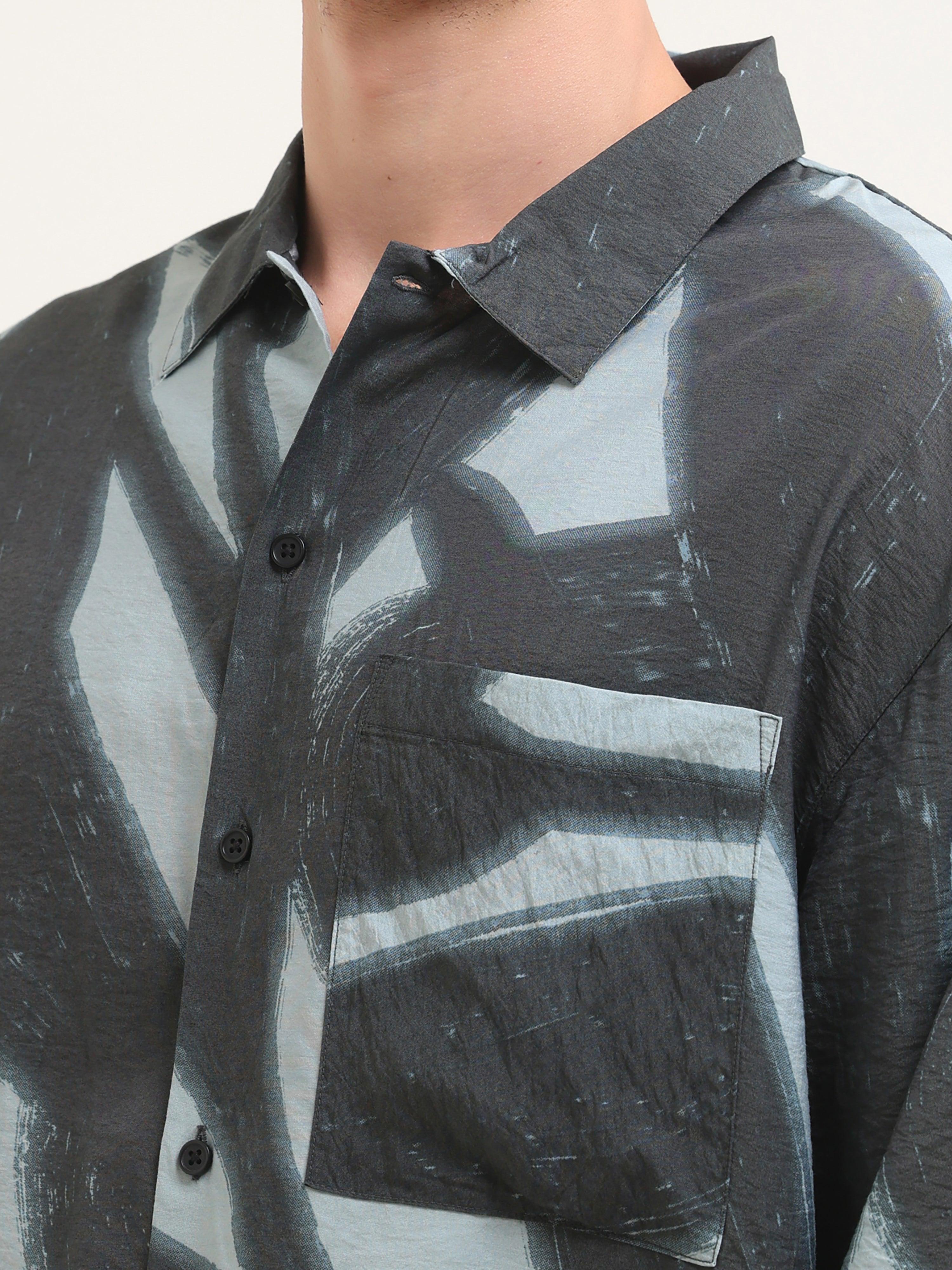 Tam Baggy Abstract Printed Shirt - Blue - Espanshe
baggy shirt for men
printed baggy shirt for men