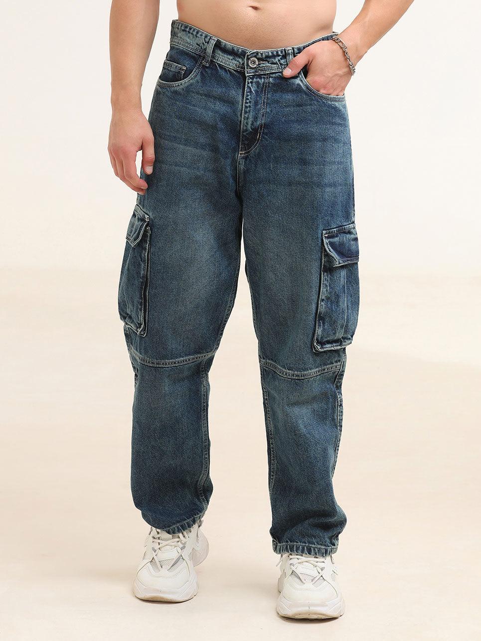 Breeze Denim Cargo Jeans Blue - Espanshe